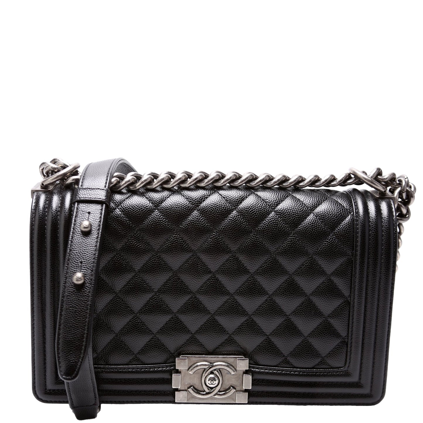 Chanel Boy Flap Old Caviar RFID Black Handbag