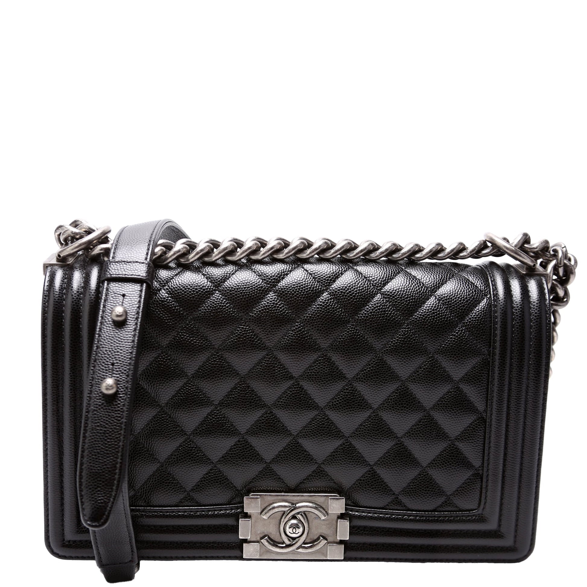 Chanel Boy Flap Old Caviar RFID Black Handbag