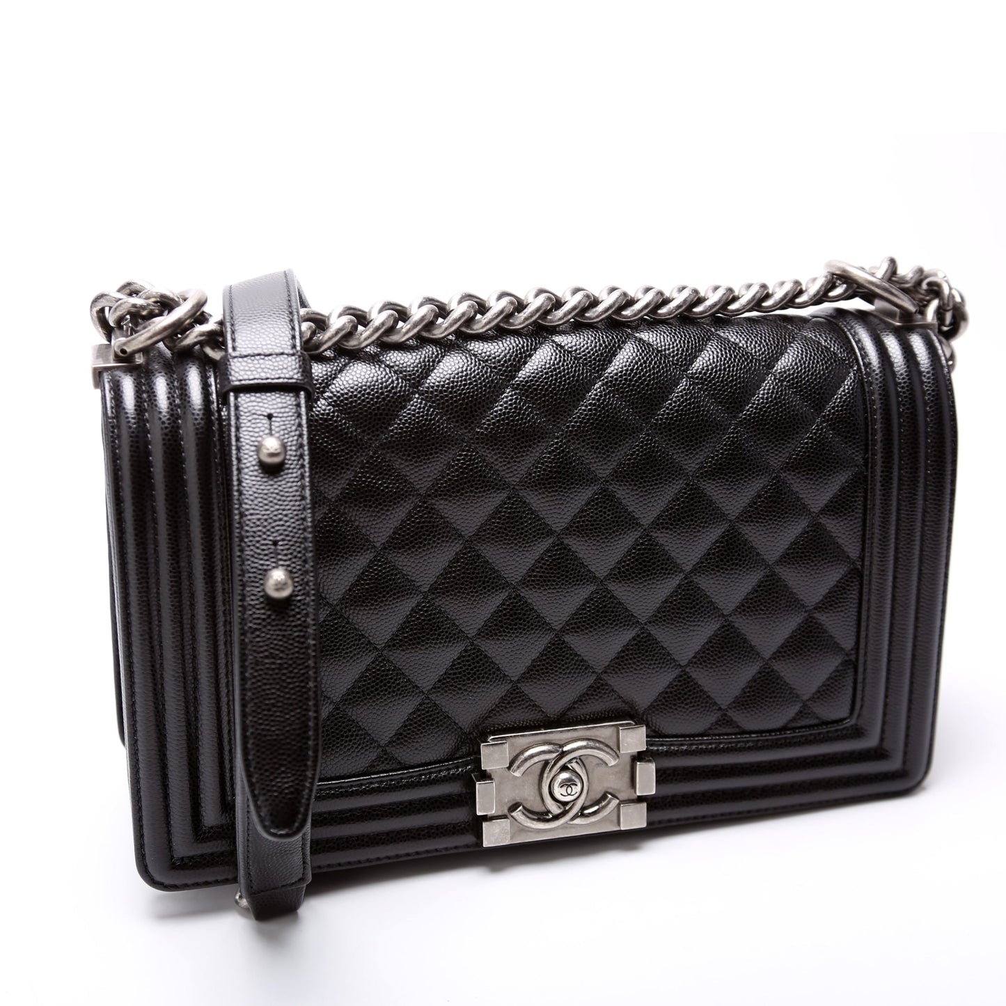 Chanel Boy Flap Old Caviar RFID Black Handbag