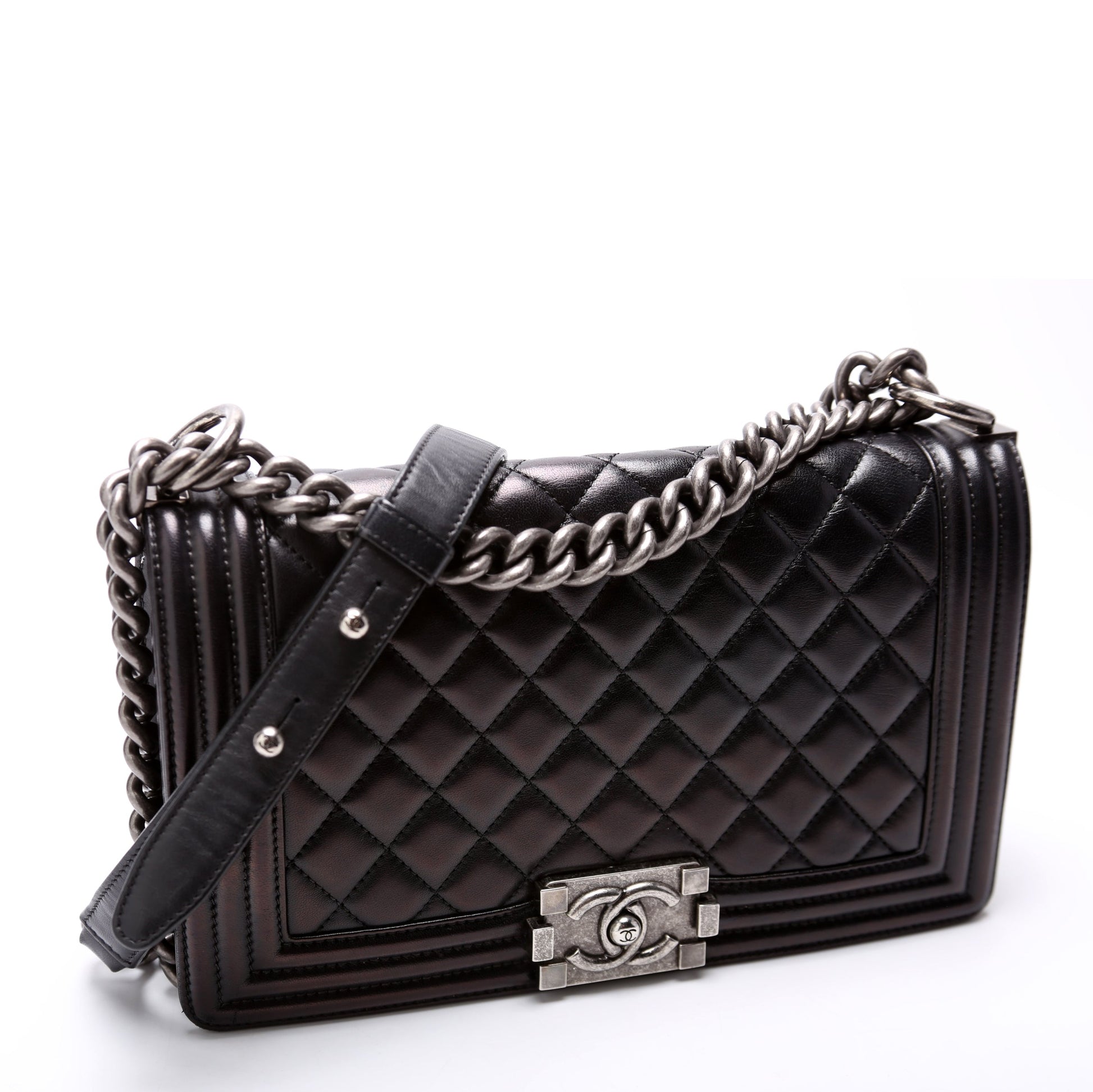 Chanel Boy Flap Old Lambskin 23M Black Handbag