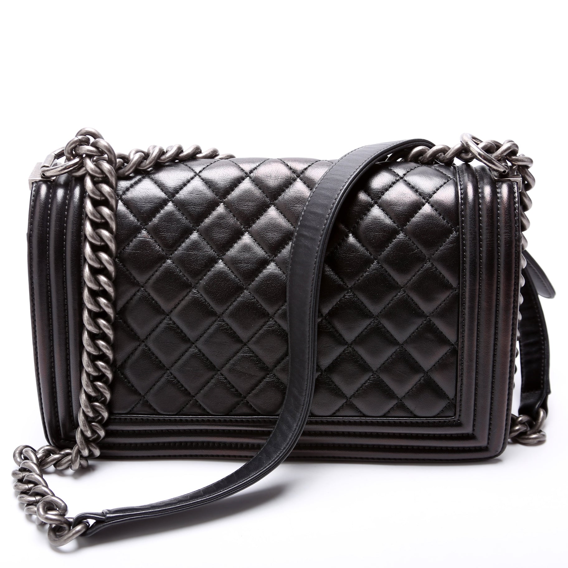 Chanel Boy Flap Old Lambskin 23M Black Handbag