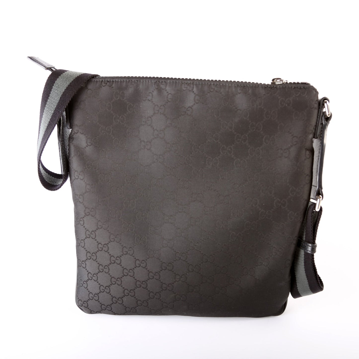 Gucci Flat Messenger Bag Nylon Black Shoes