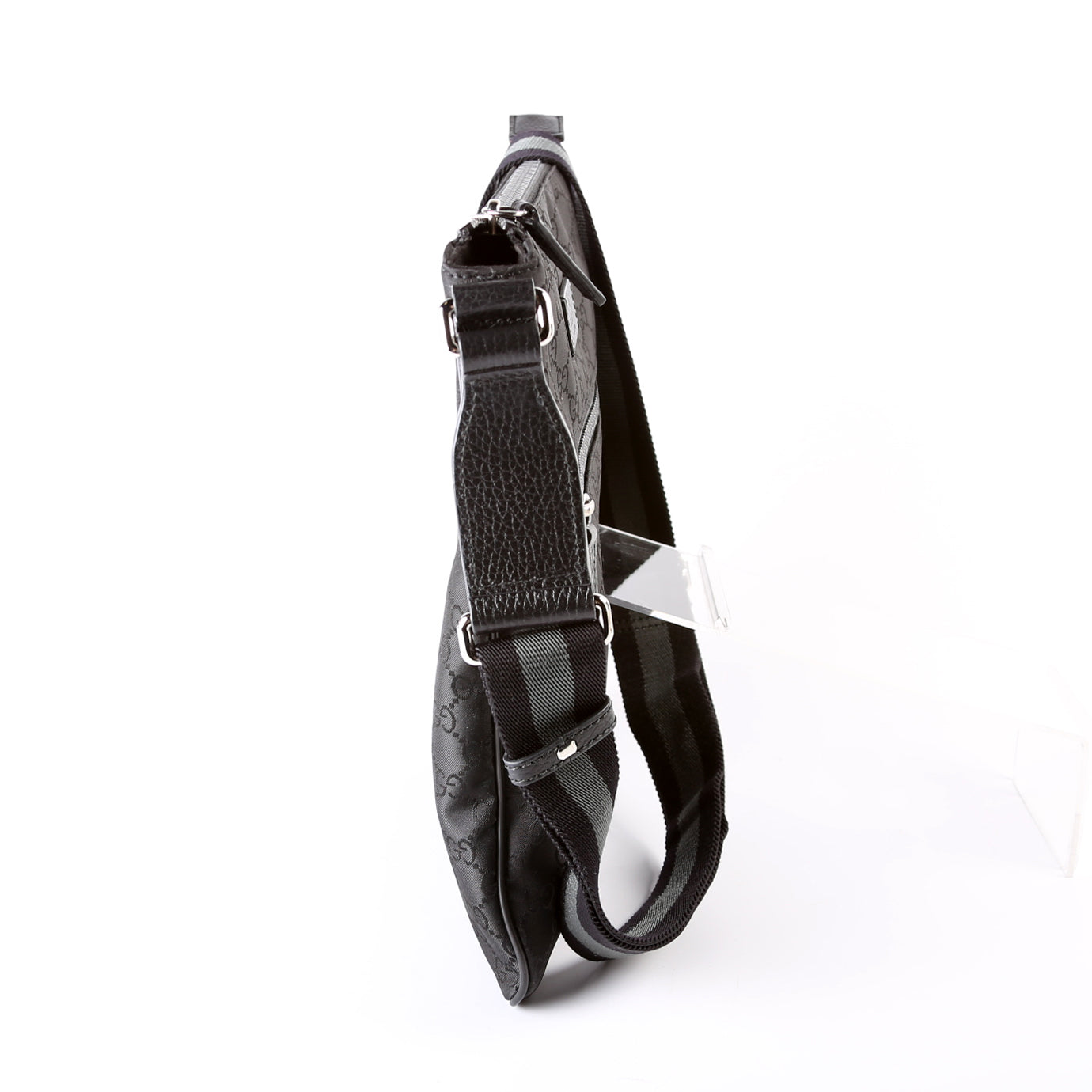 Gucci Flat Messenger Bag Nylon Black Shoes