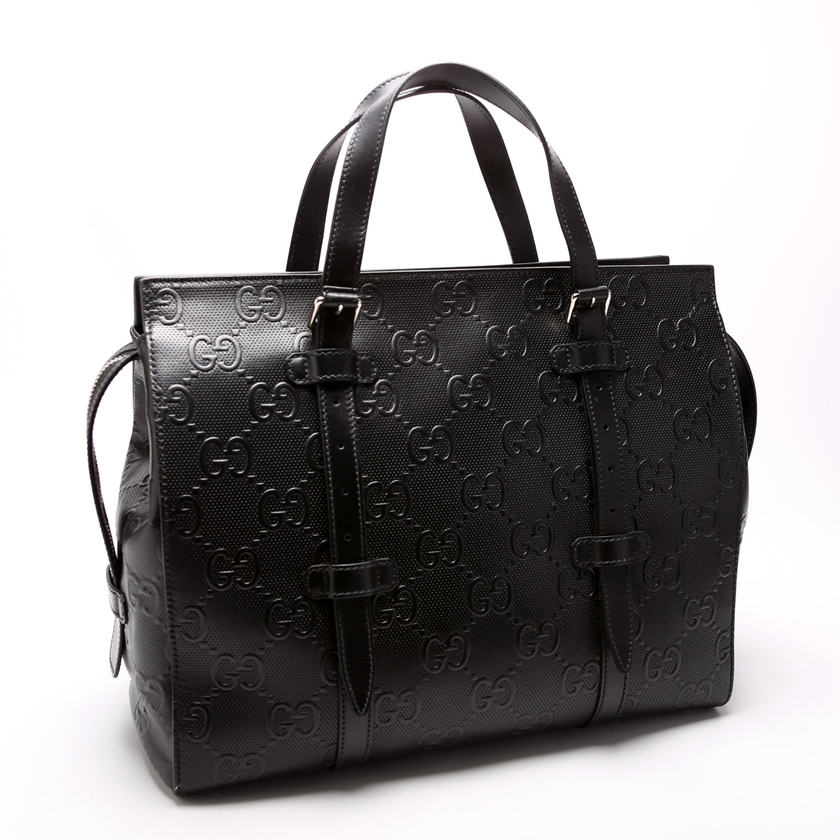Gucci GG Embossed Black Belt Black 1