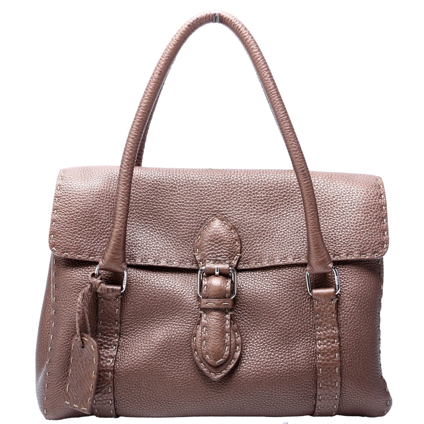 Fendi Linda Selleria Bag Leather Brown Medium Travel Bag