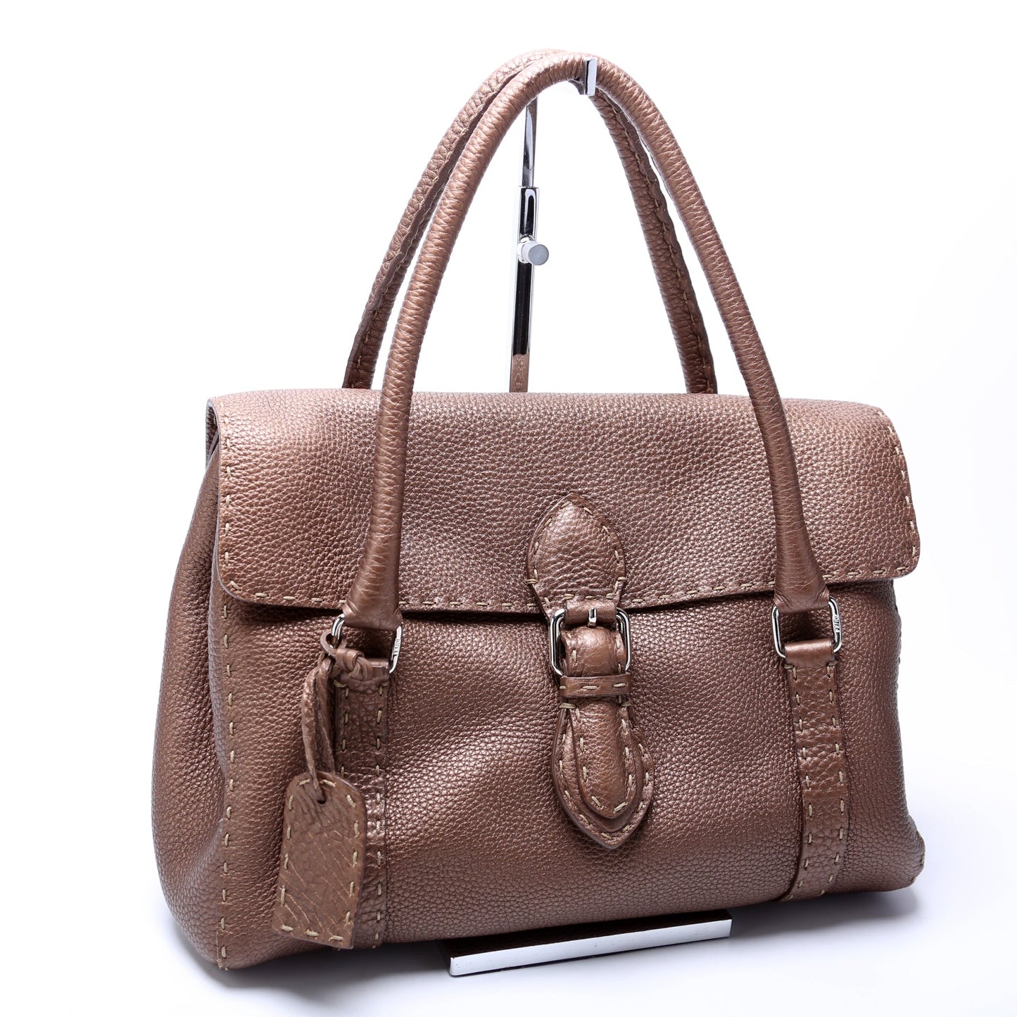 Fendi Linda Selleria Bag Leather Brown Medium Travel Bag