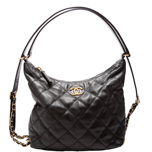 Chanel CC Quilted Maxi Hobo Lambskin RFID Shoulder Bag