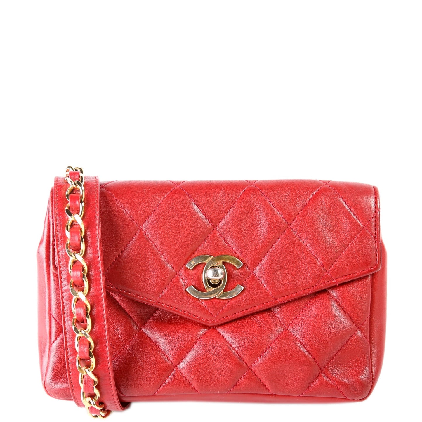 Chanel CC Turnlock Waist Belt Red