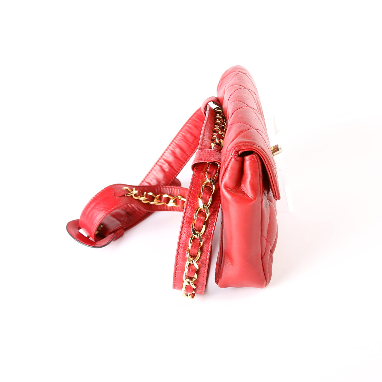 Chanel CC Turnlock Waist Belt Red