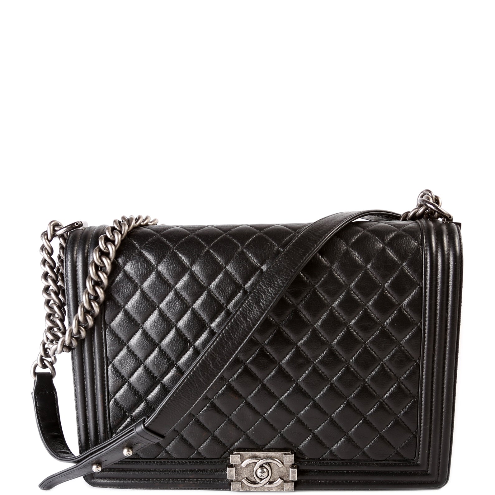 Chanel Boy Flap Lambskin 19M Black Handbag