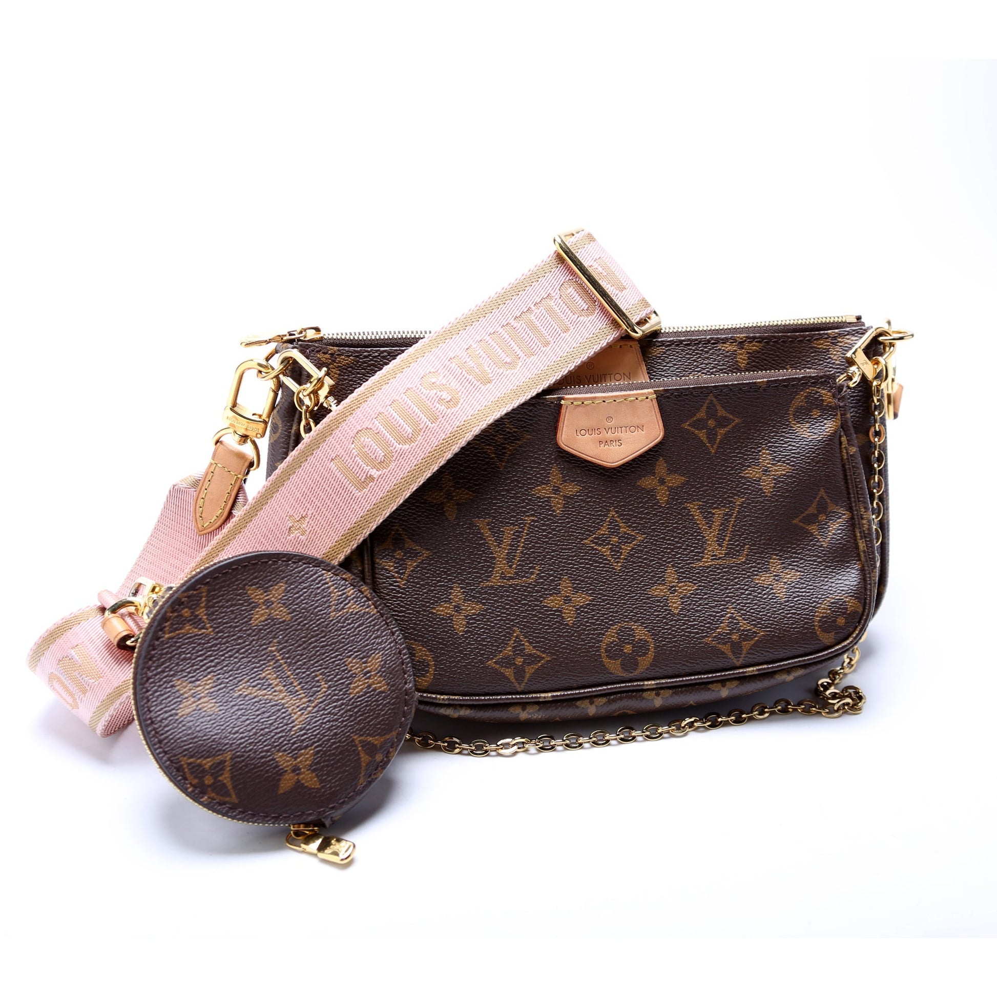 Louis Vuitton Multi Pochette Monogram Pink Clutch Bag Pink 1