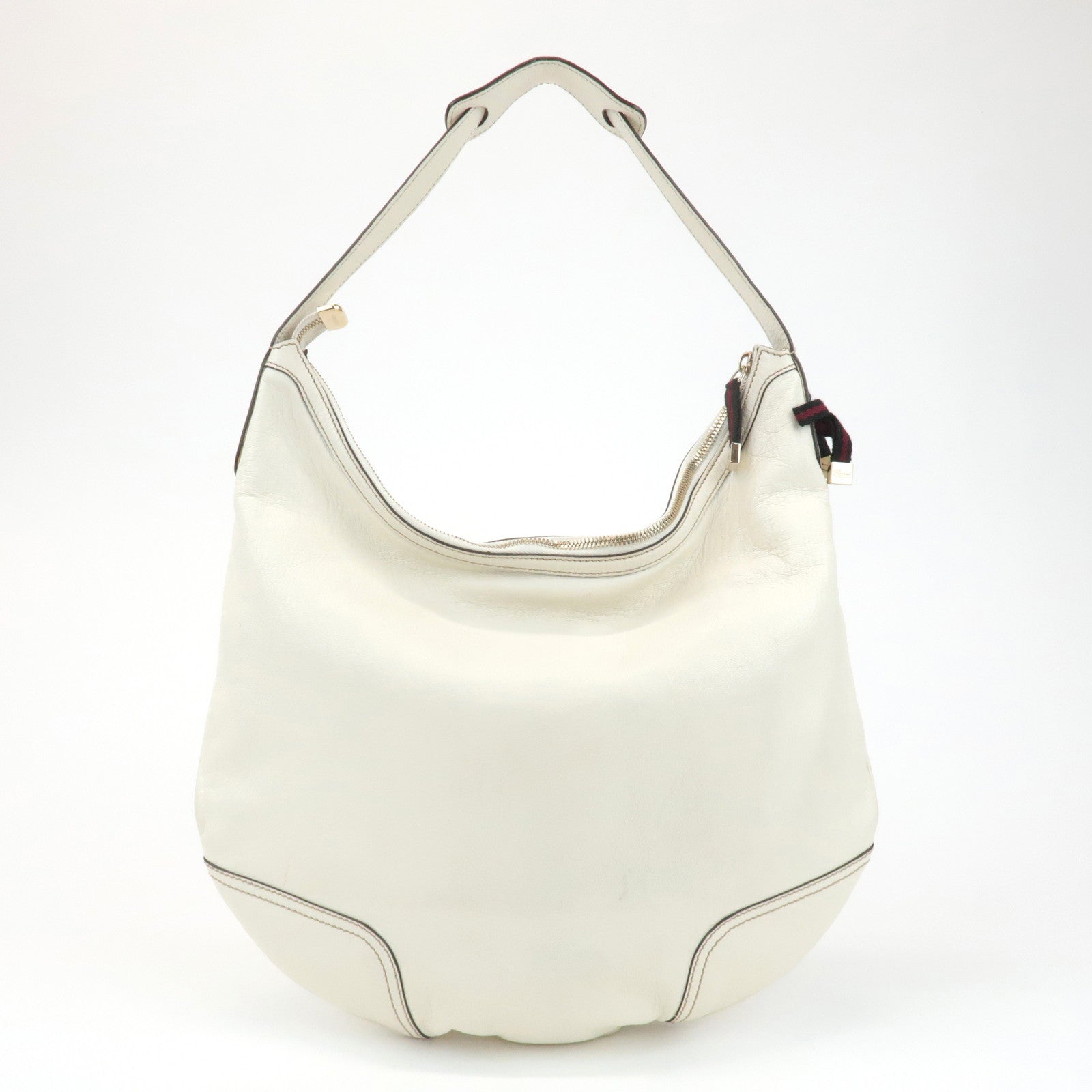 GUCCI Sherry Princy Leather Shoulder Bag White 162882