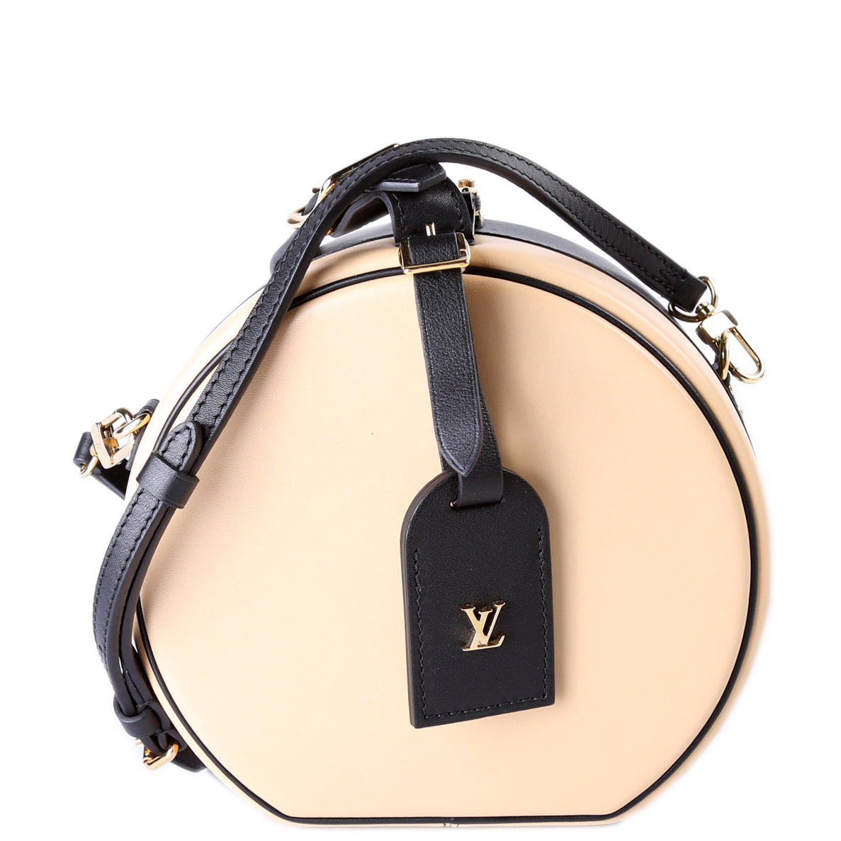 Louis Vuitton Petite Boite Chapeau Tan Calfskin Black Handbag