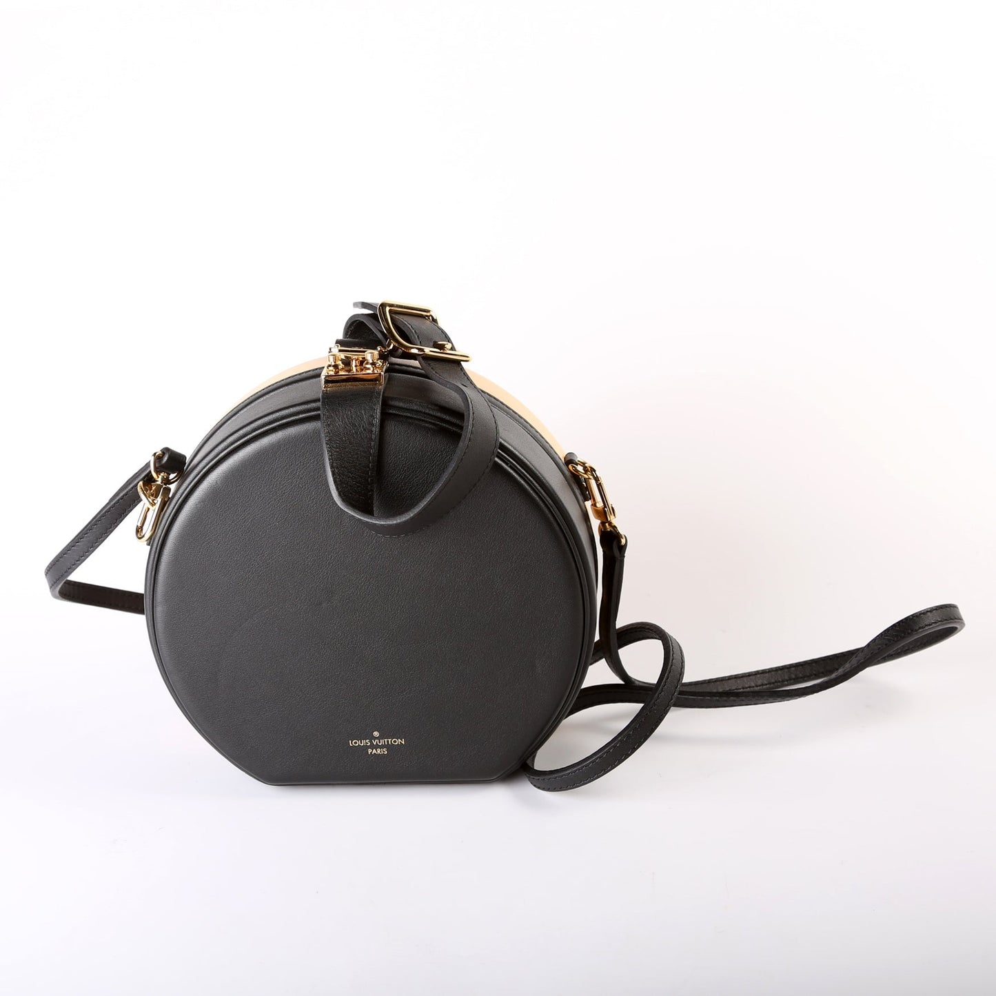 Louis Vuitton Petite Boite Chapeau Tan Calfskin Black Handbag