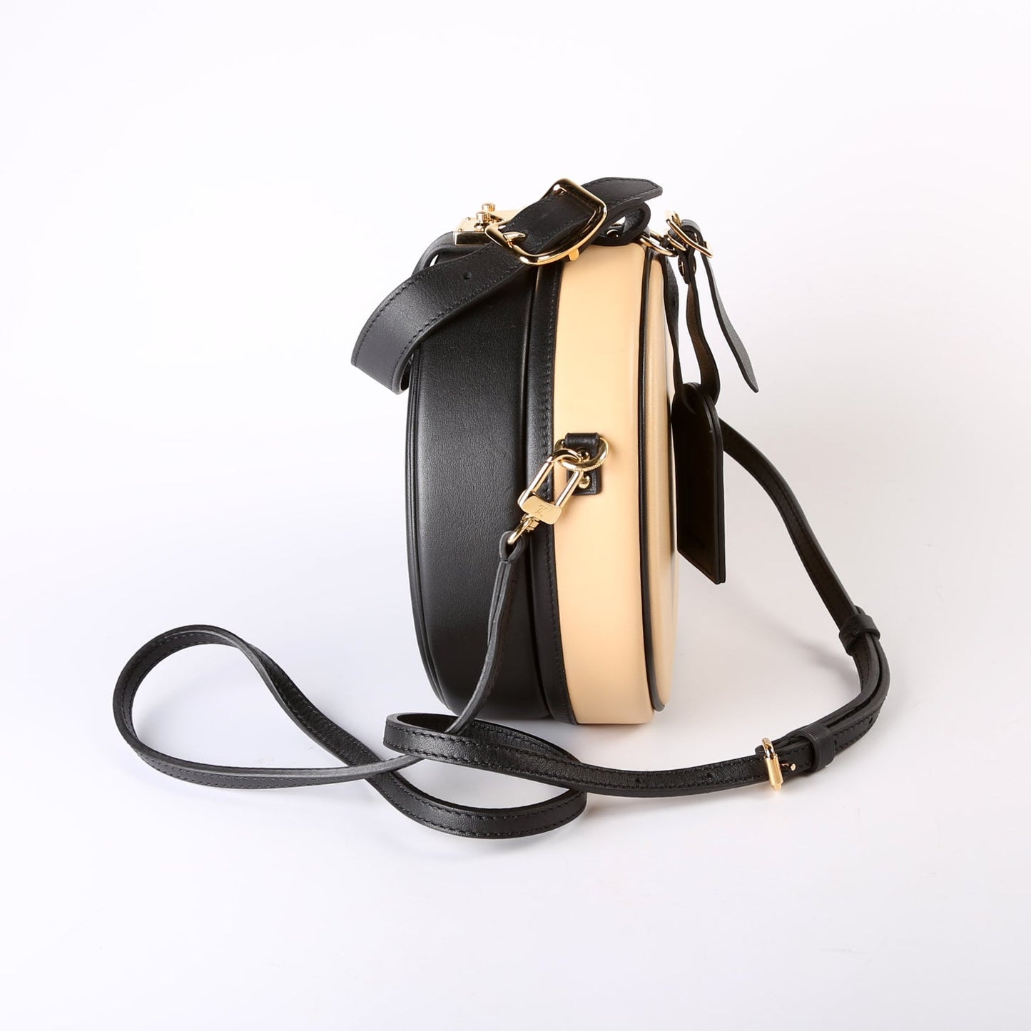 Louis Vuitton Petite Boite Chapeau Tan Calfskin Black Handbag