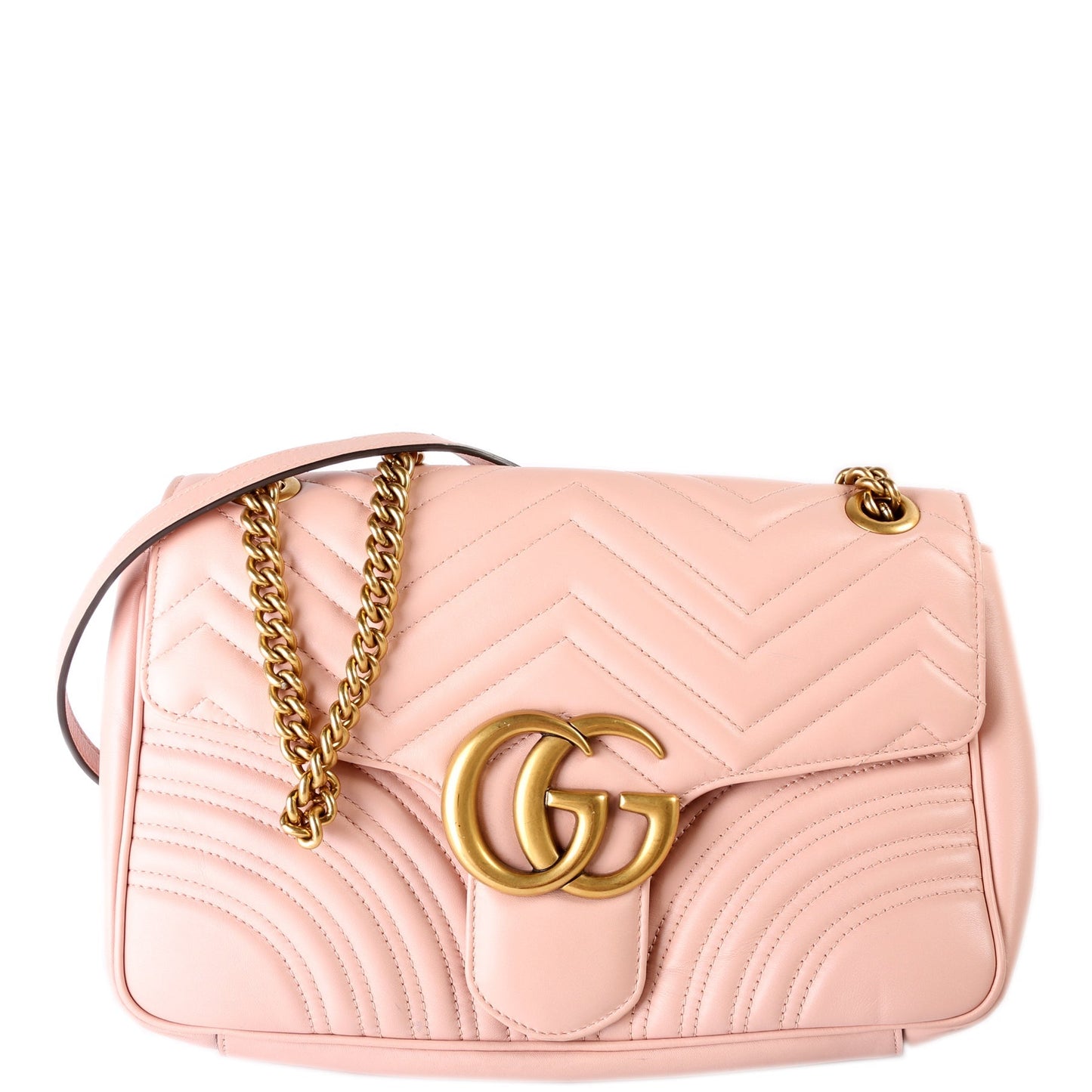 Gucci Marmont Leather Pink Medium Shoulder Bag