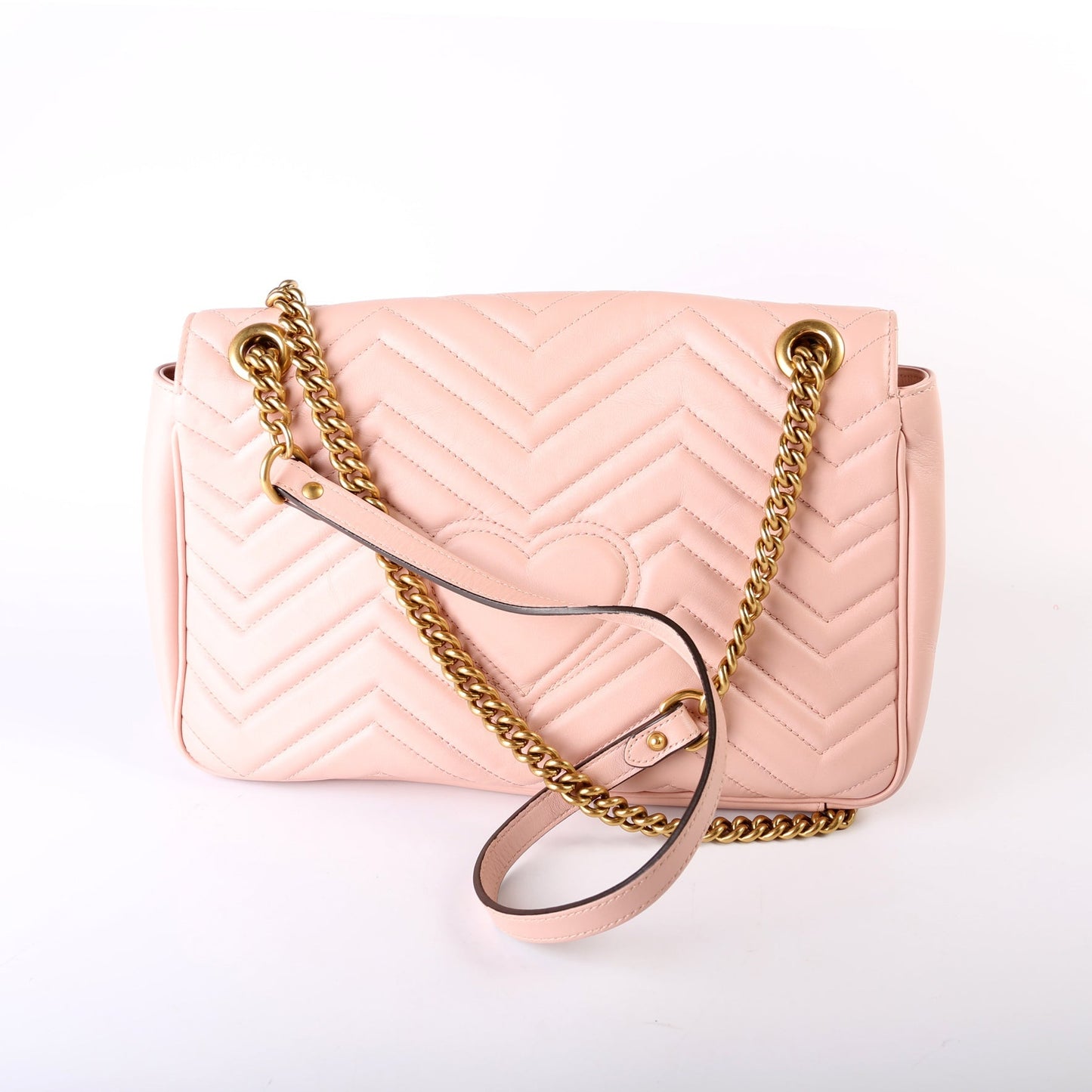 Gucci Marmont Leather Pink Medium Shoulder Bag