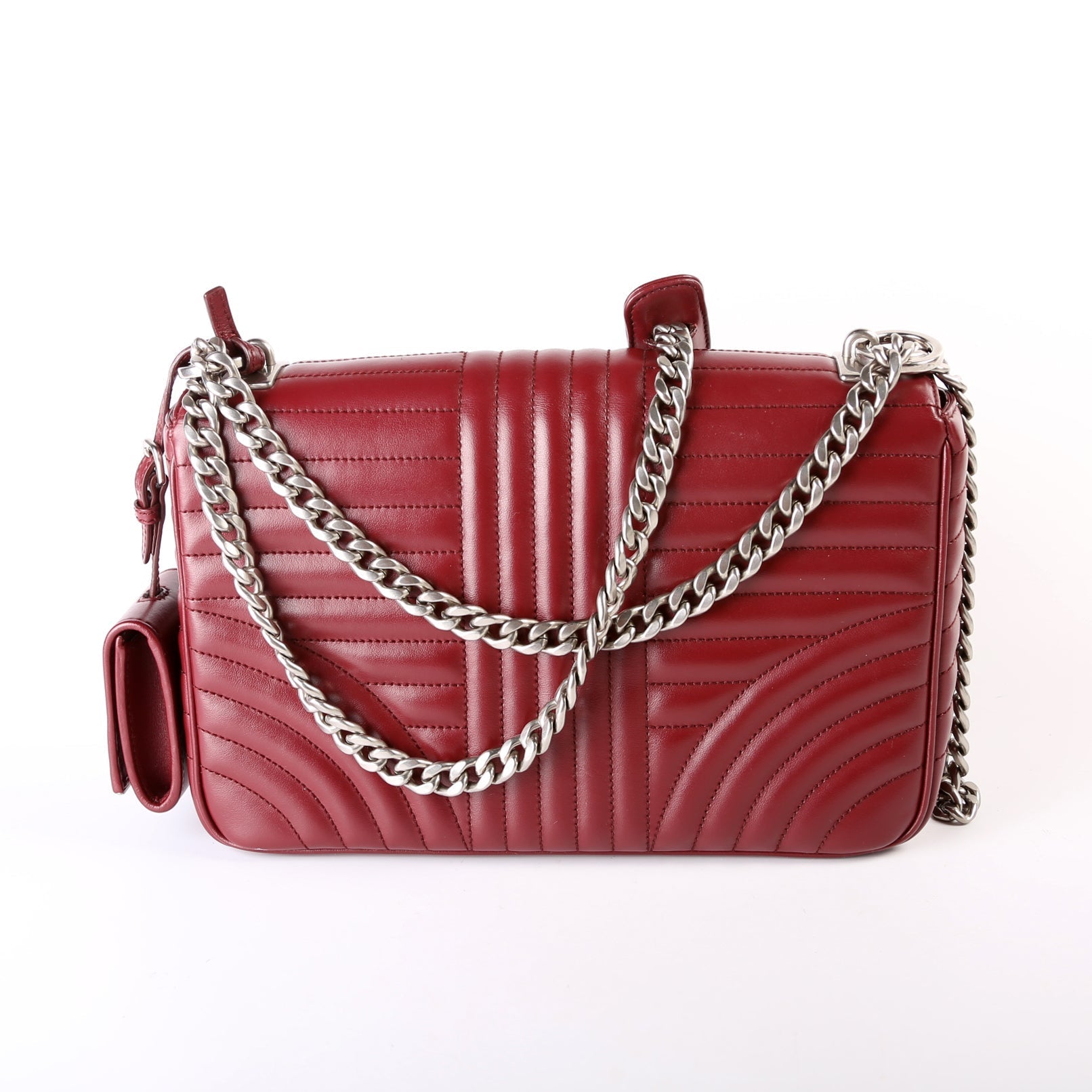 Prada Diagramme Soft Calfskin Burgundy Bag Travel Bag