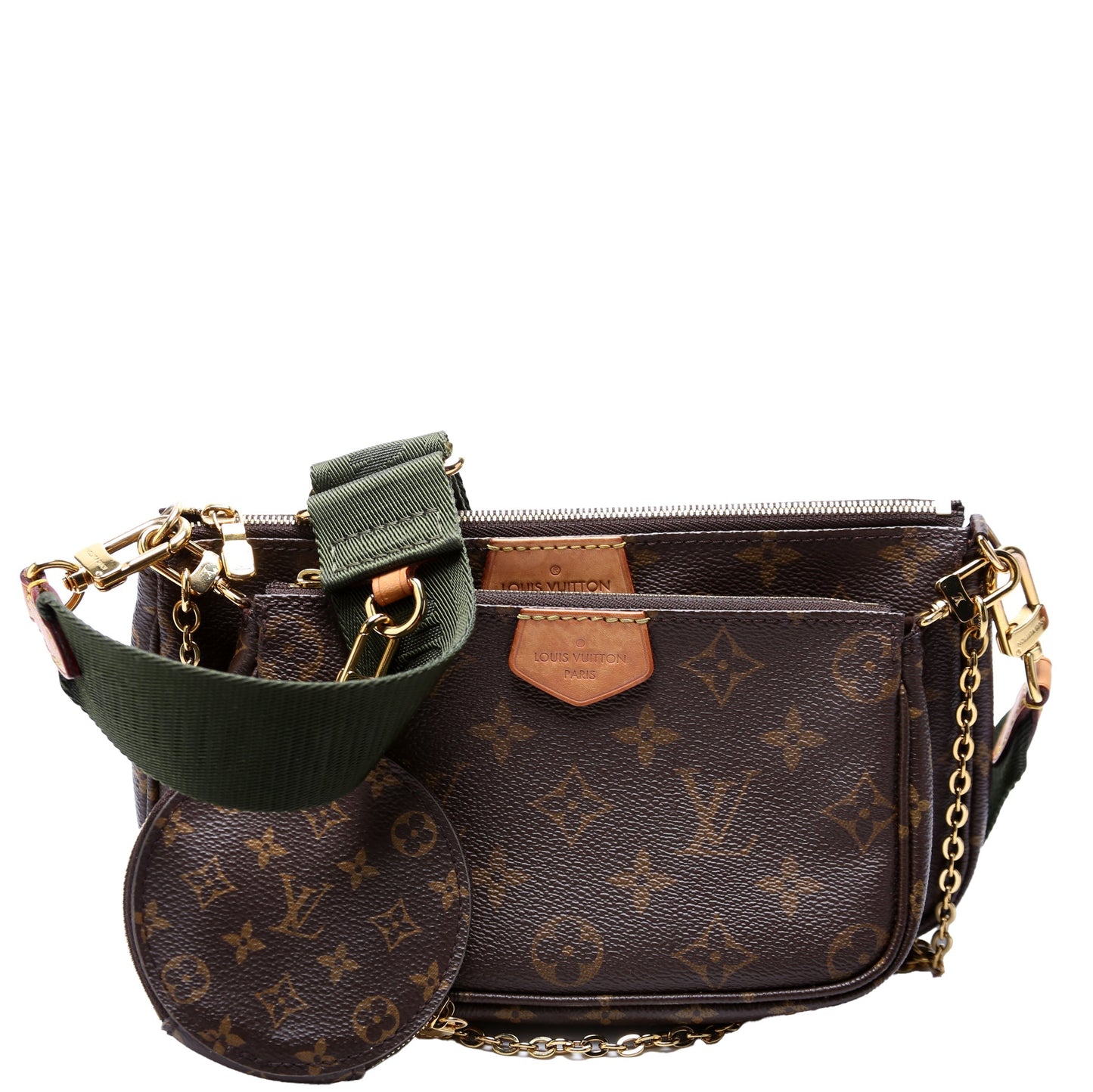 Louis Vuitton Multi Pochette Monogram Green Clutch Bag Green 1