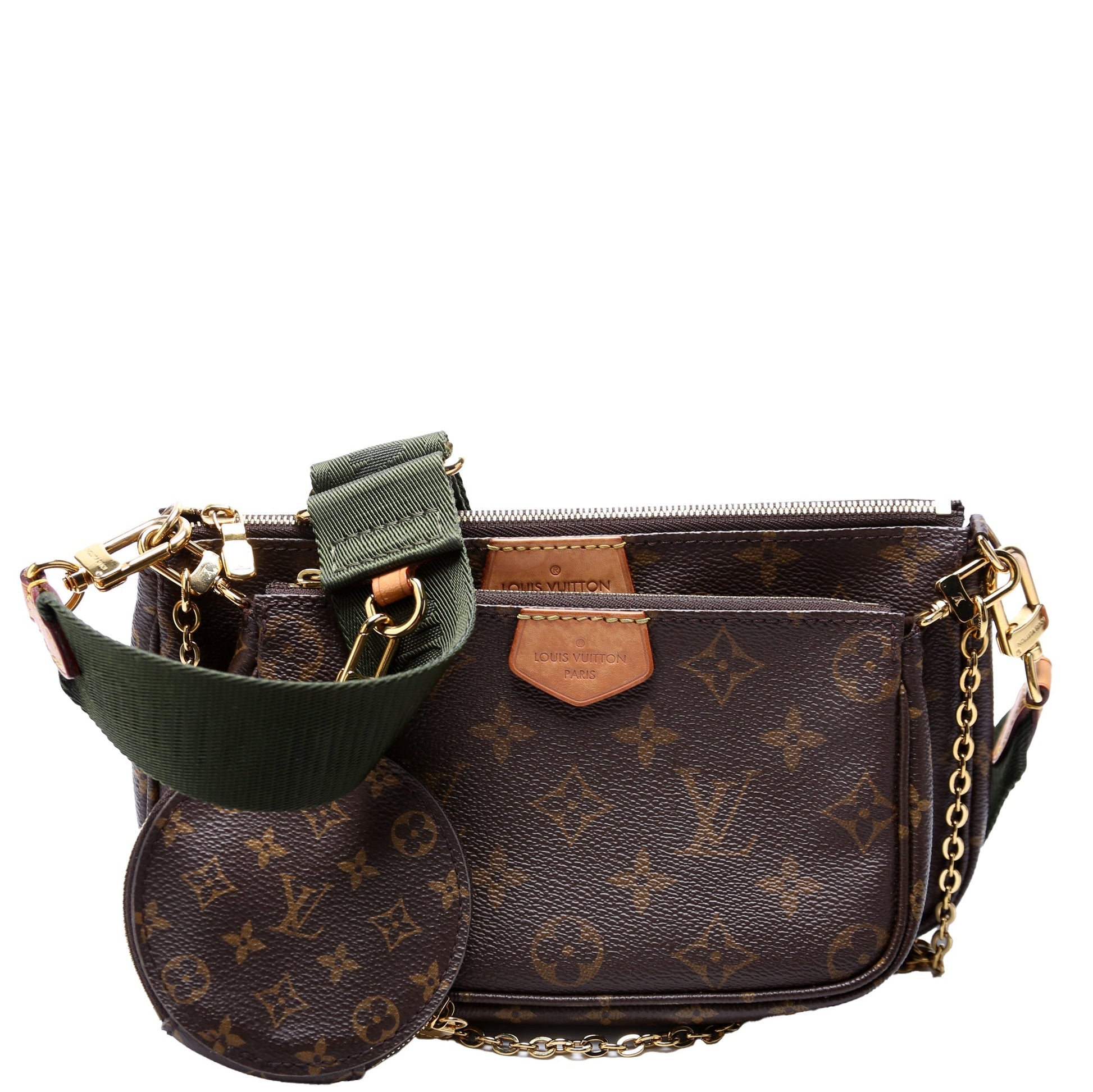 Louis Vuitton Multi Pochette Monogram Green Clutch Bag Green 1