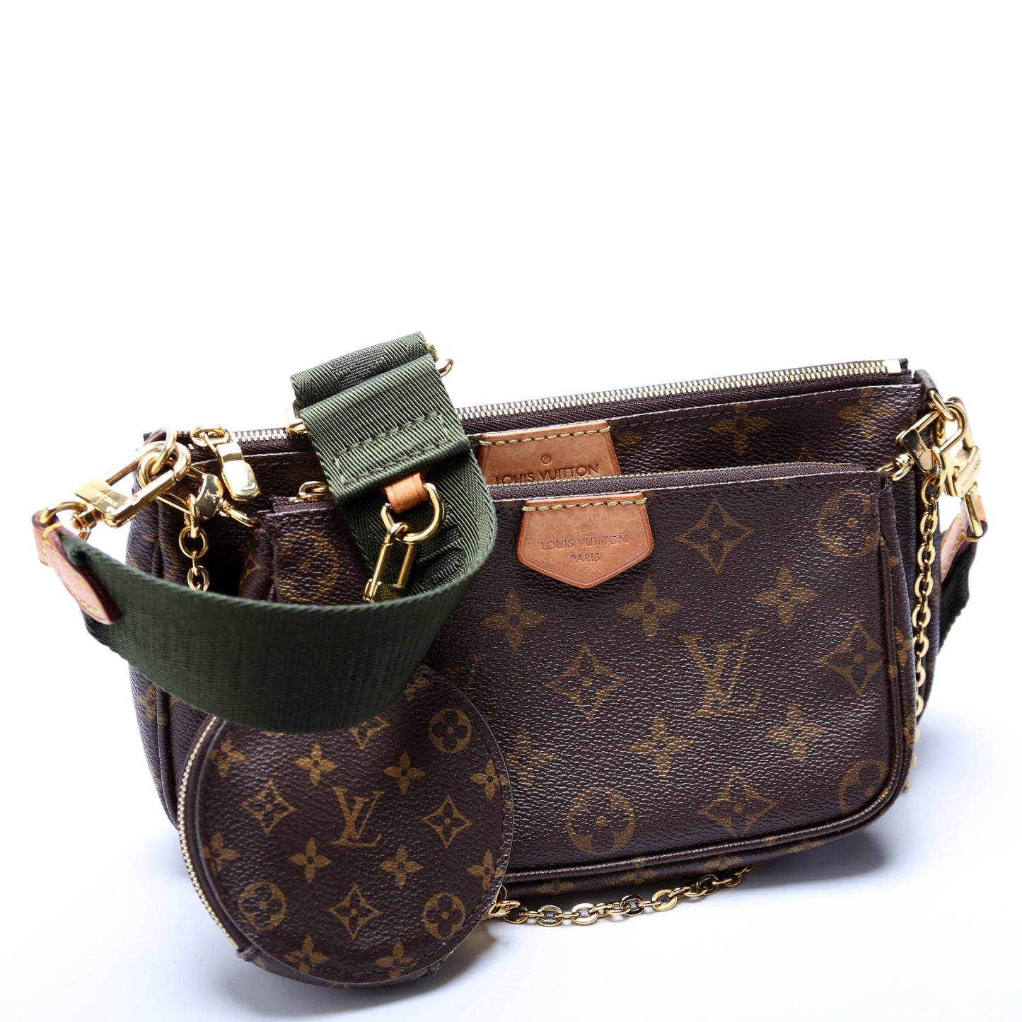 Louis Vuitton Multi Pochette Monogram Green Clutch Bag Green 1