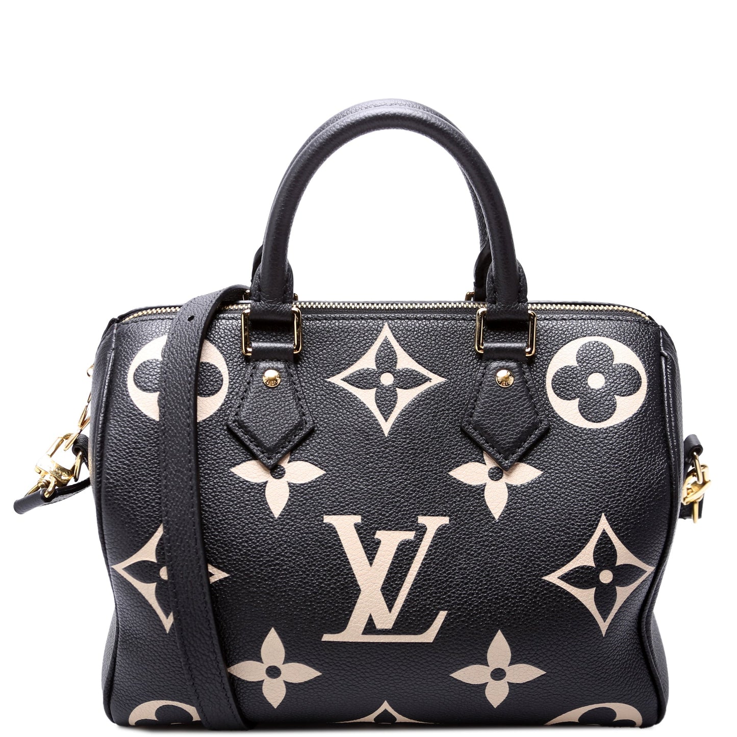 Louis Vuitton Speedy 25 Bandouliere Bicolor Black Empreinte Handbag