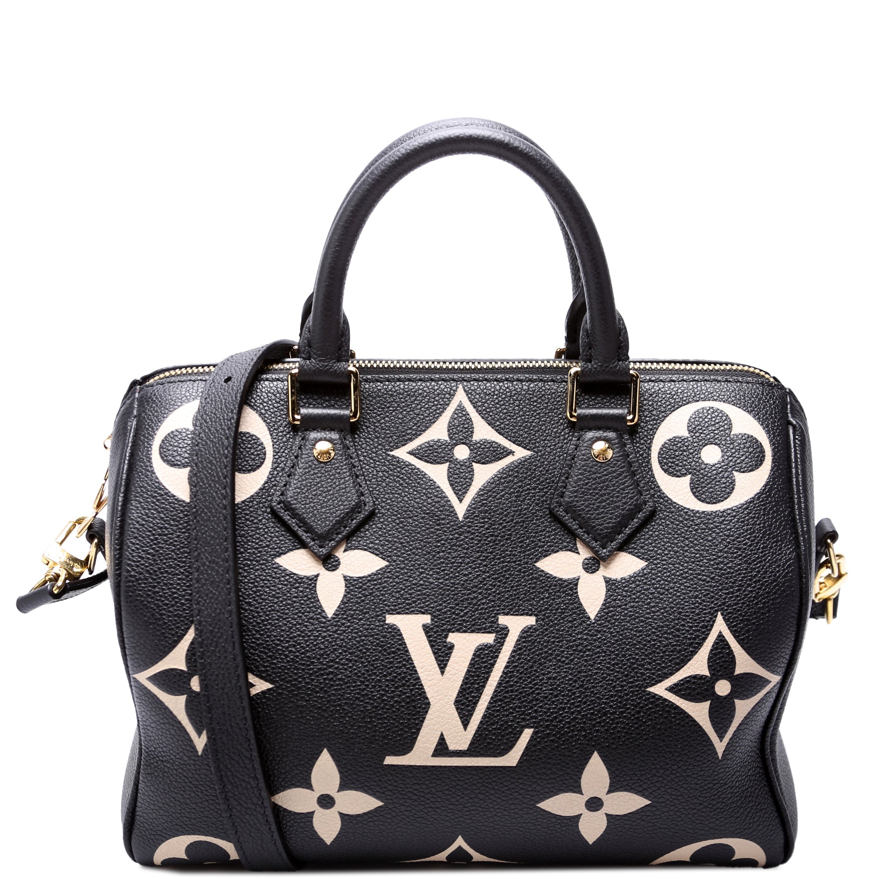 Louis Vuitton Speedy 25 Bandouliere Bicolor Black Empreinte Handbag