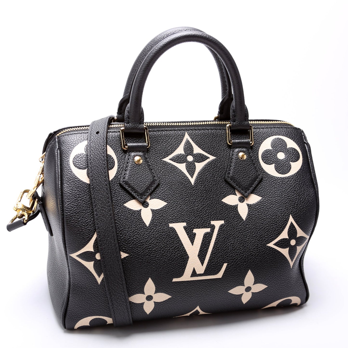 Louis Vuitton Speedy 25 Bandouliere Bicolor Black Empreinte Handbag