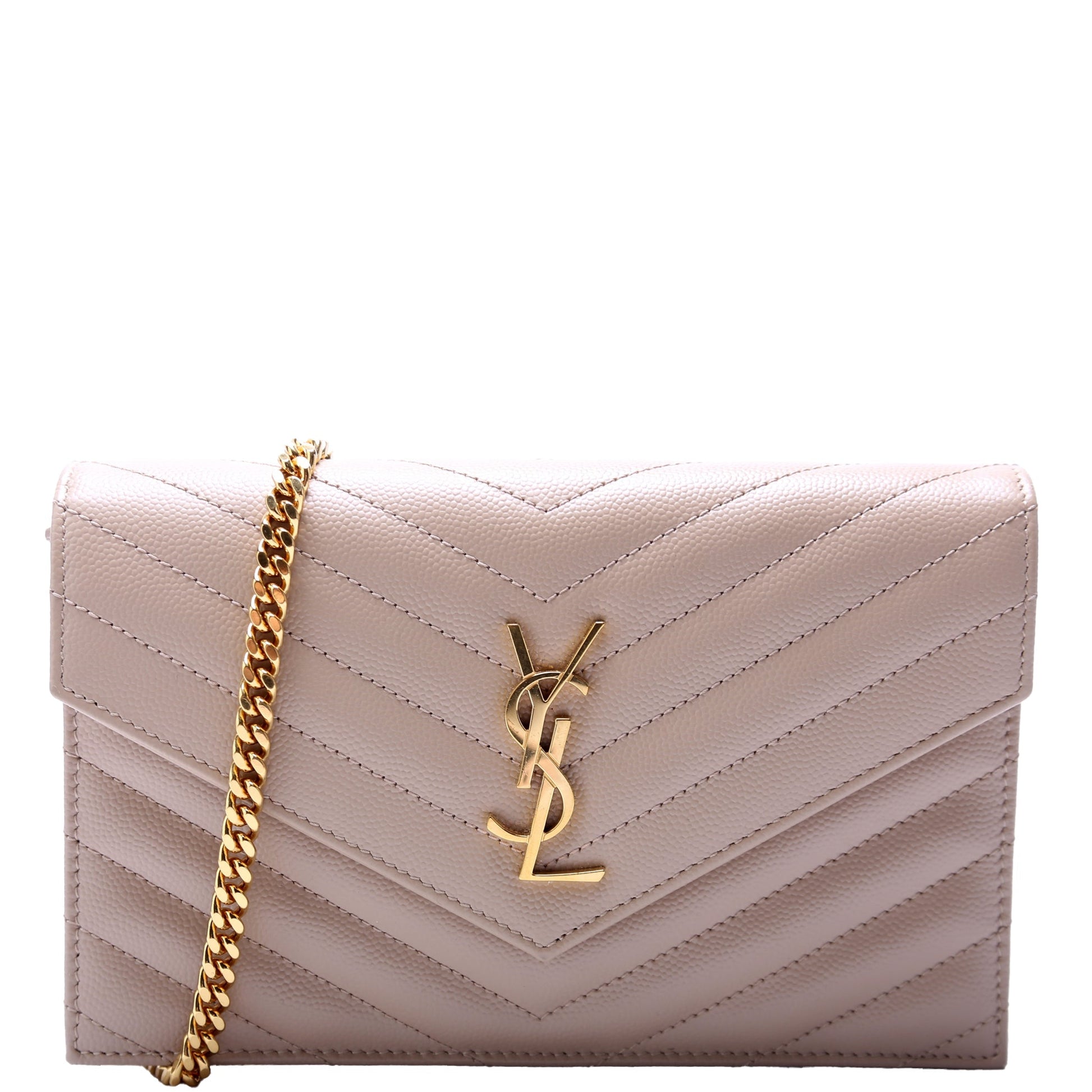 YSL Saint Laurent Saint Laurent Envelope Wallet Bag Beige Chain Travel Bag