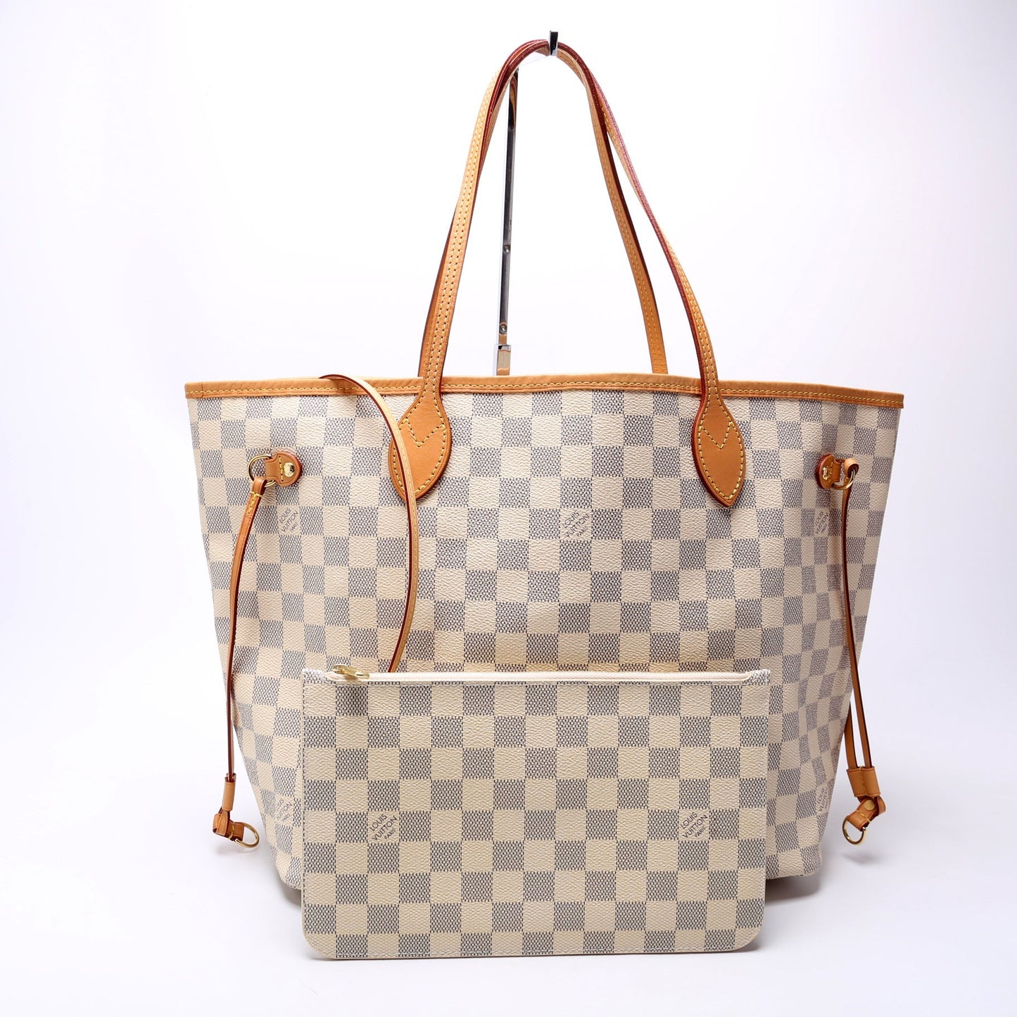 Louis Vuitton Neverfull W MM Azur Damier Beige Wallet Case