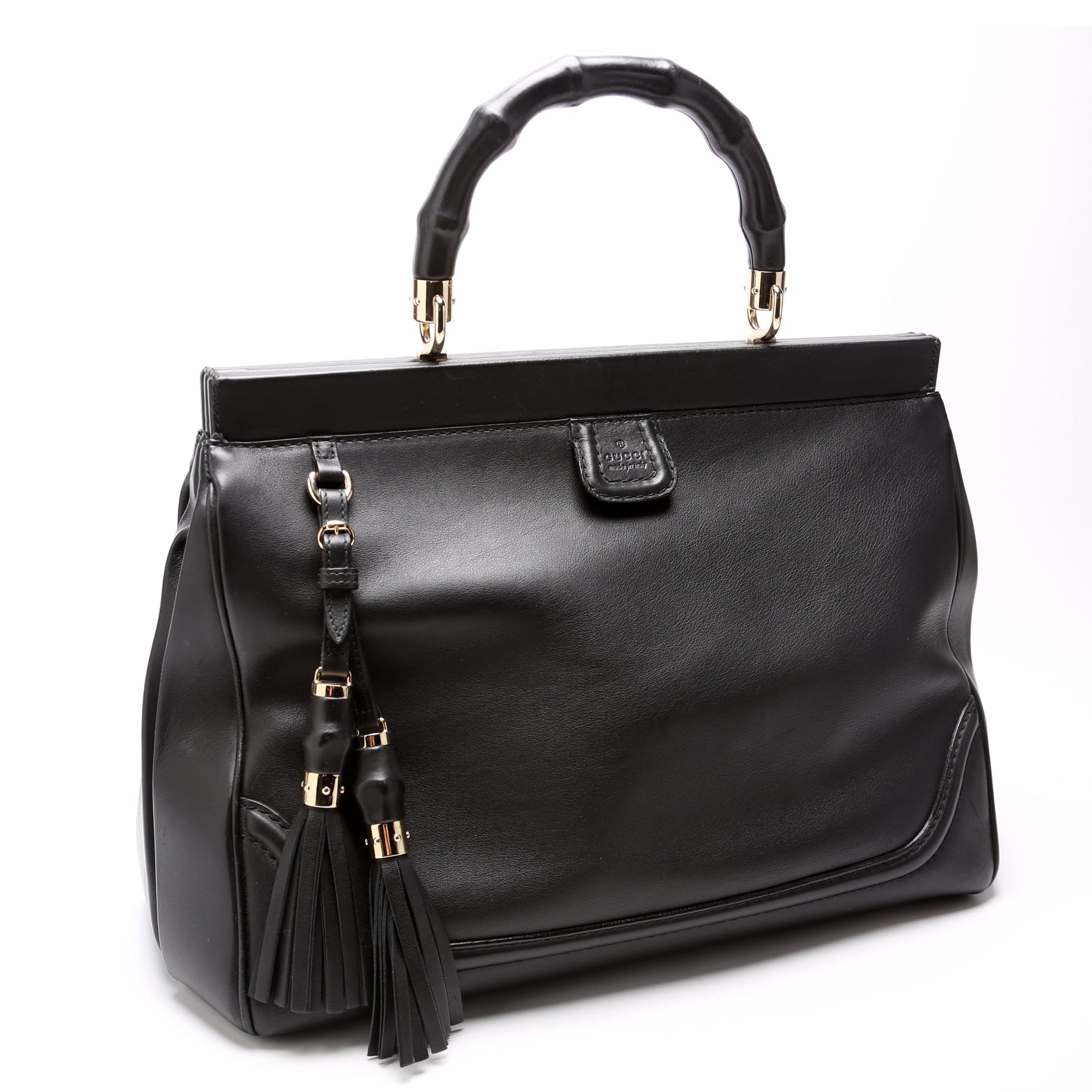 Gucci Bold Bamboo Medium Top Handle Travel Bag