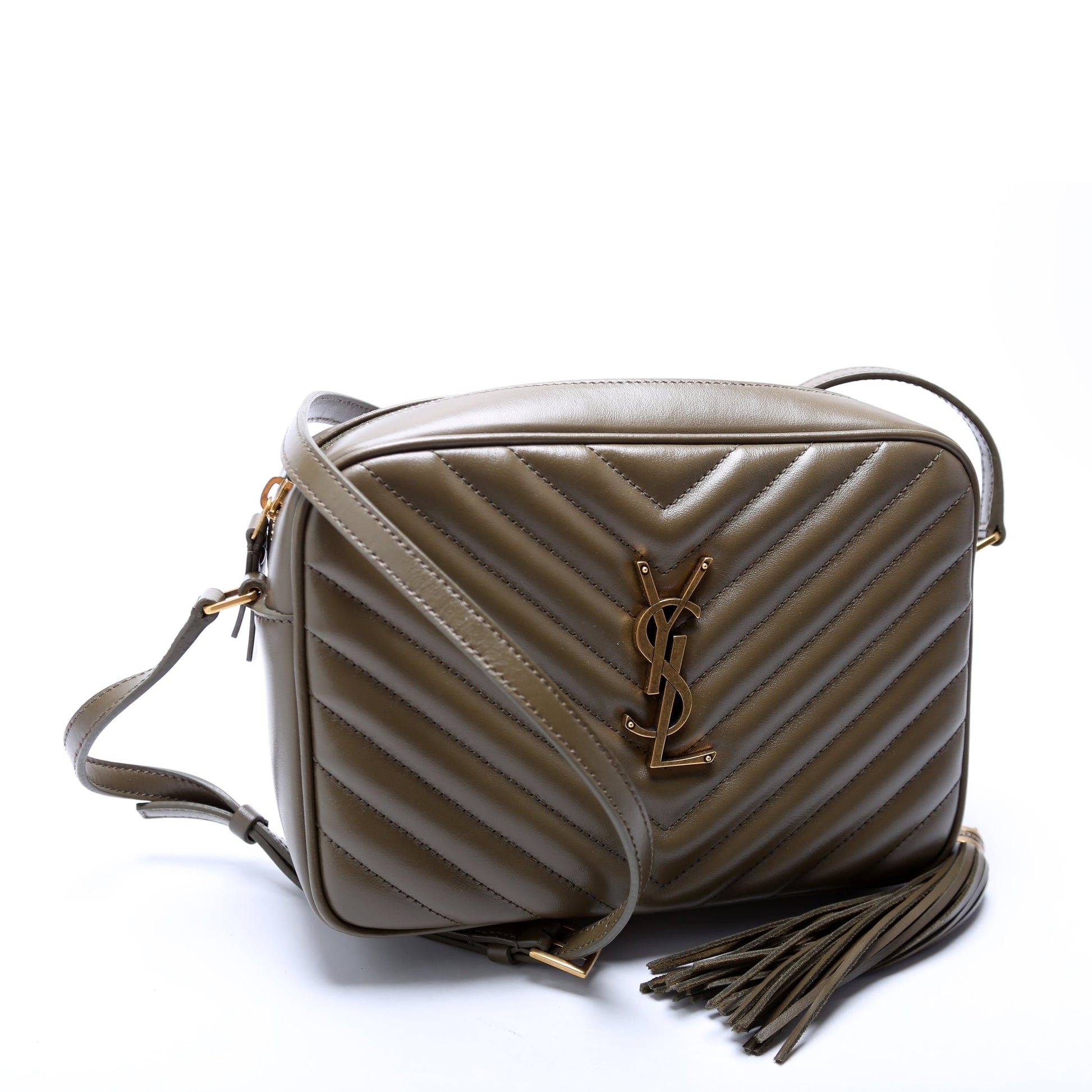 YSL Saint Laurent Saint Laurent Lou Camera Bag Quilted Green Travel Bag