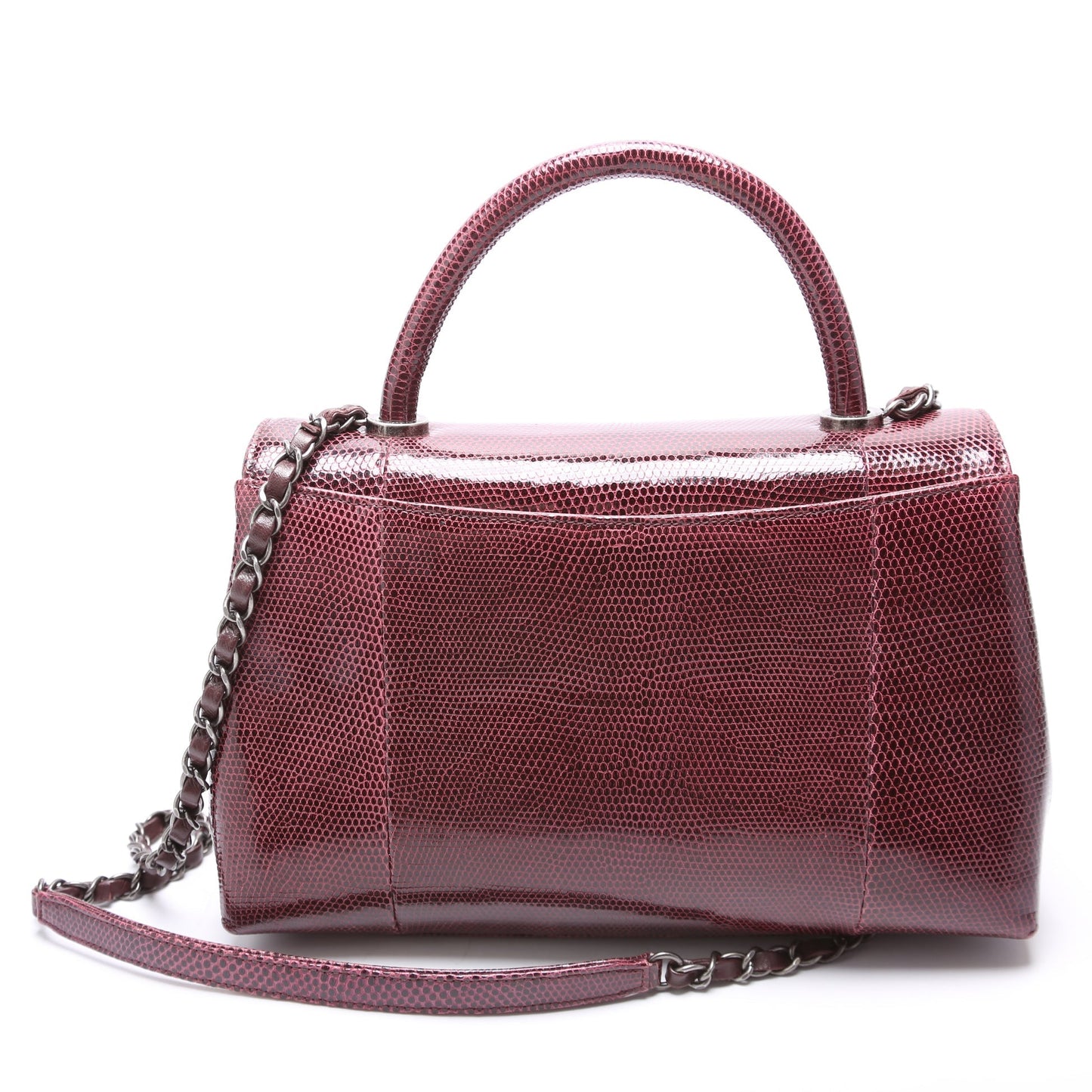 Chanel Coco Top Handle Lizard 21M Purple Small Handbag