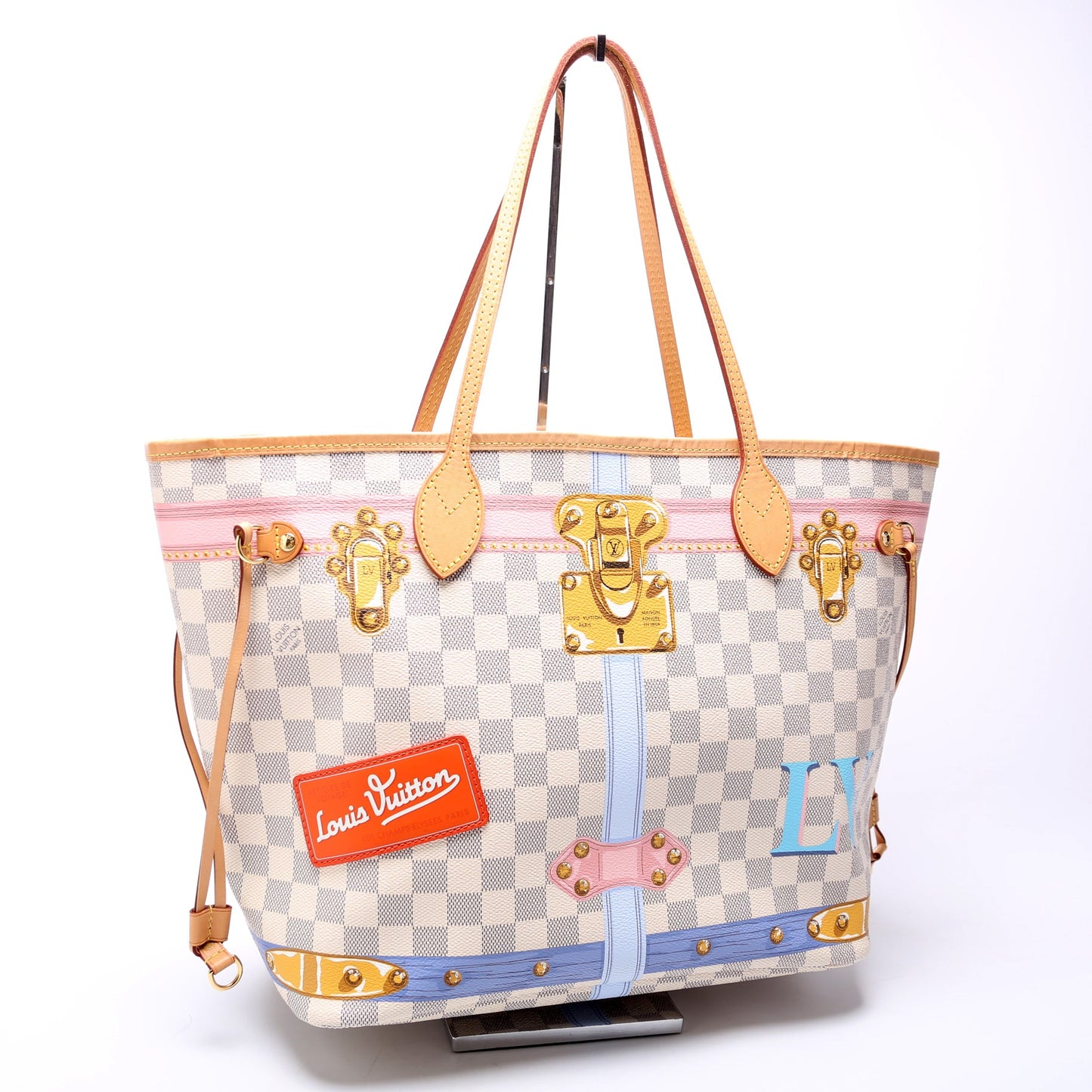 Louis Vuitton Neverfull MM Summer Trunks Azur Damier Tote Bag