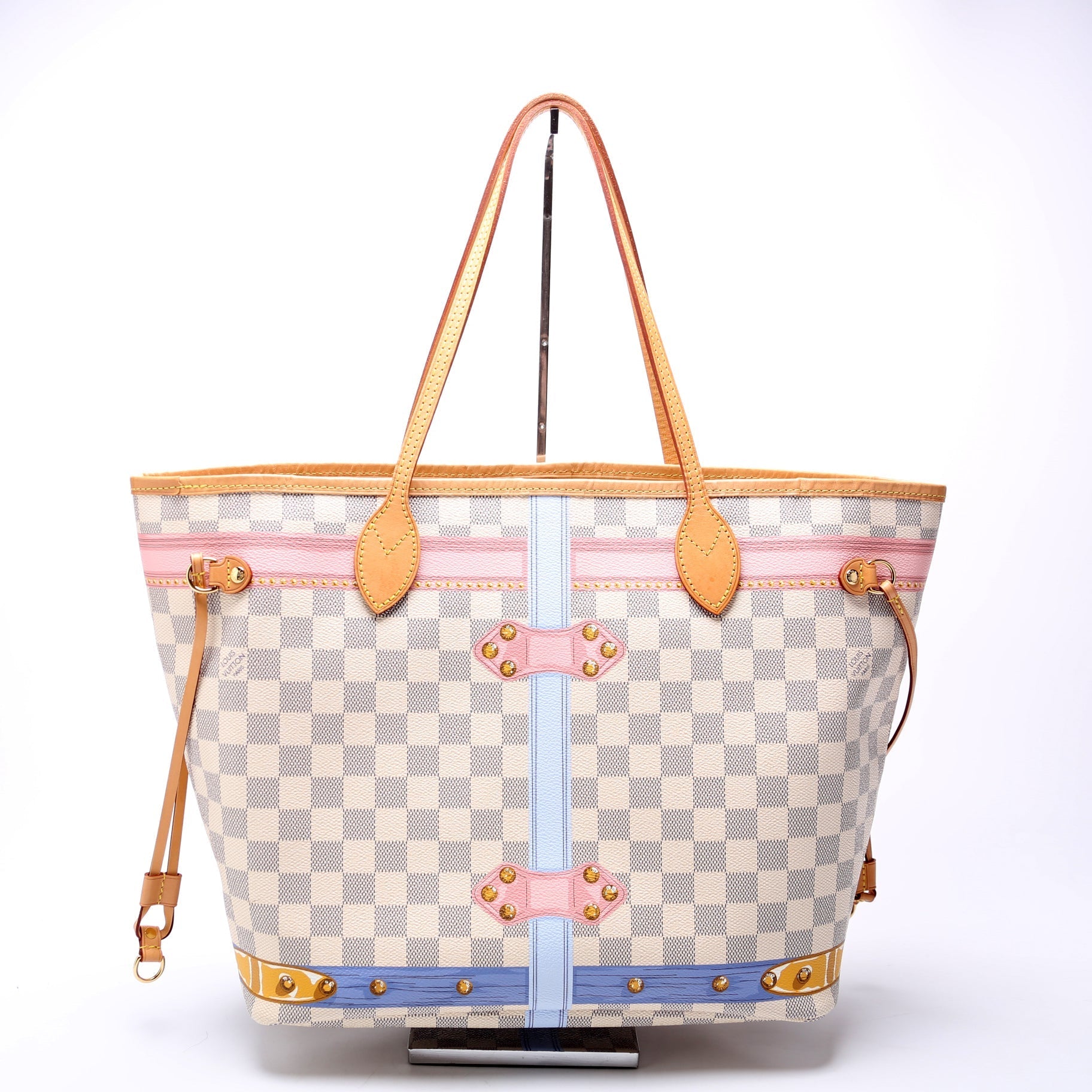 Louis Vuitton Neverfull MM Summer Trunks Azur Damier Tote Bag