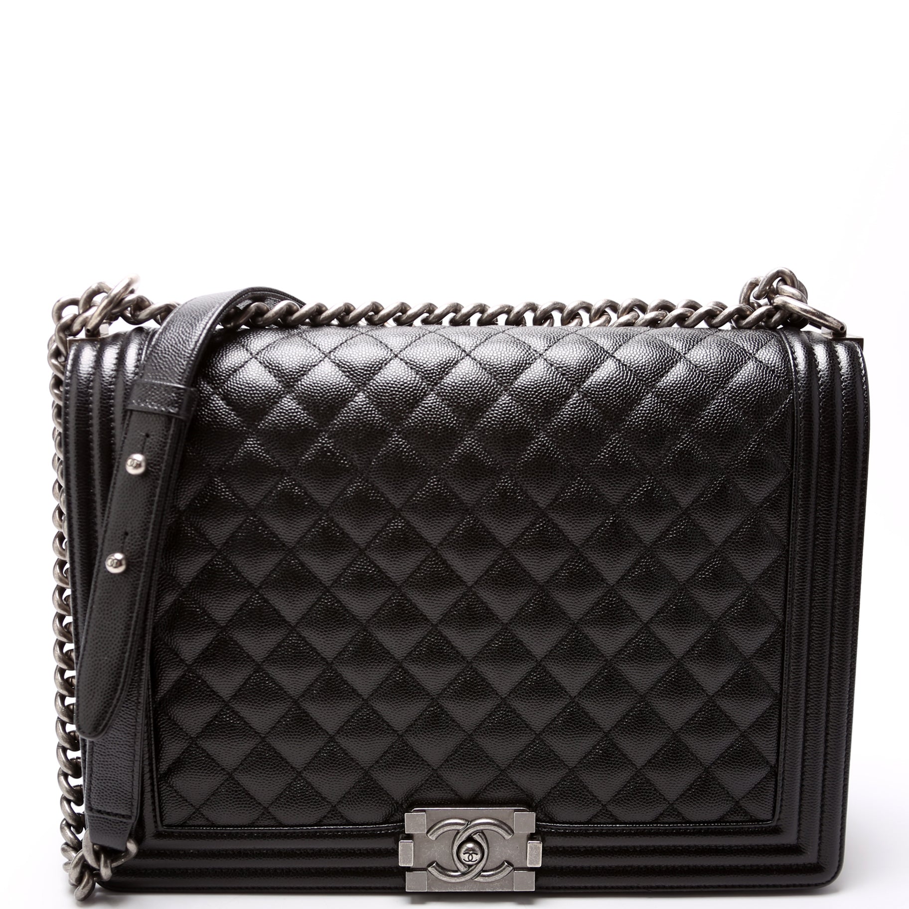 Chanel Boy Flap Caviar 25-28M Black Handbag