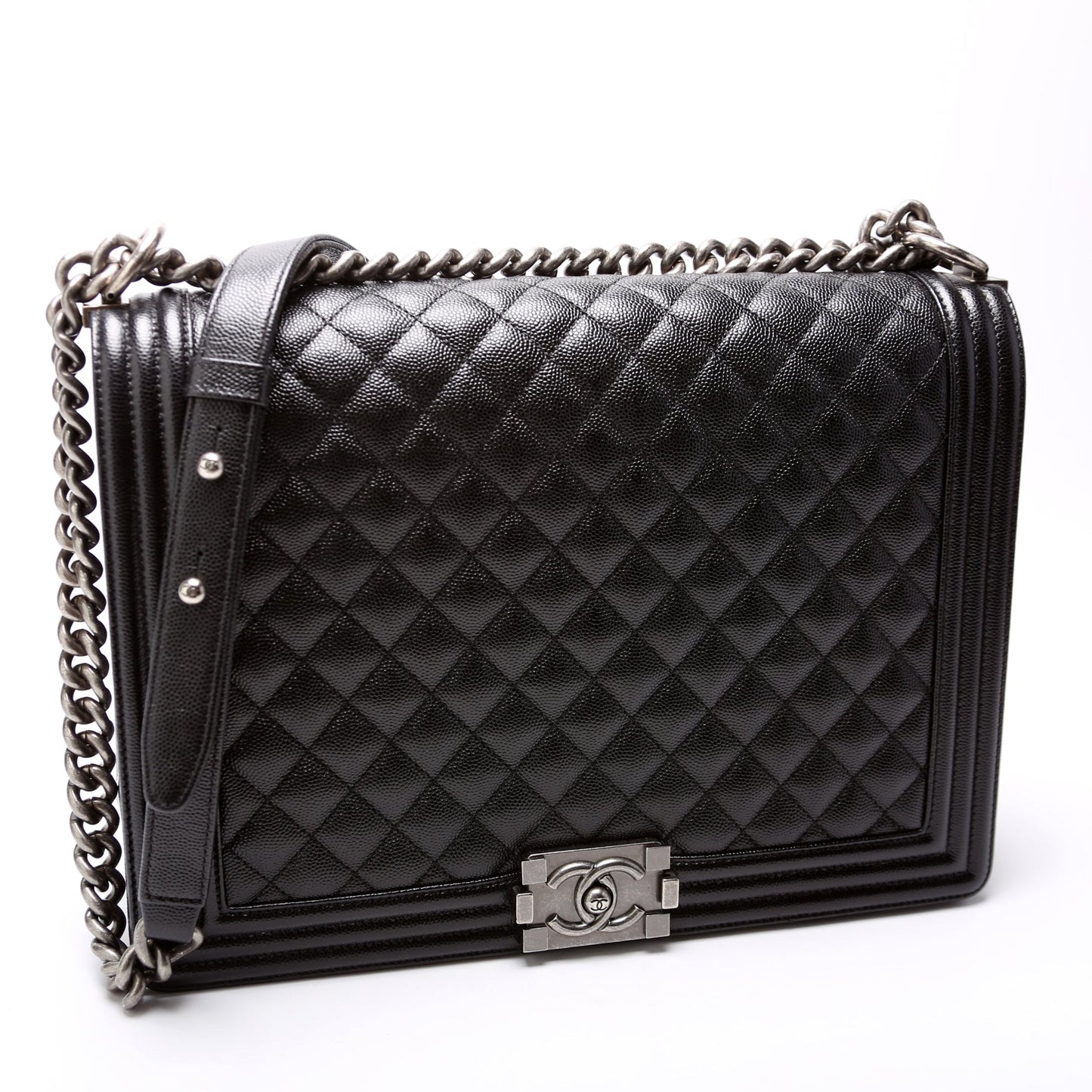Chanel Boy Flap Caviar 25-28M Black Handbag