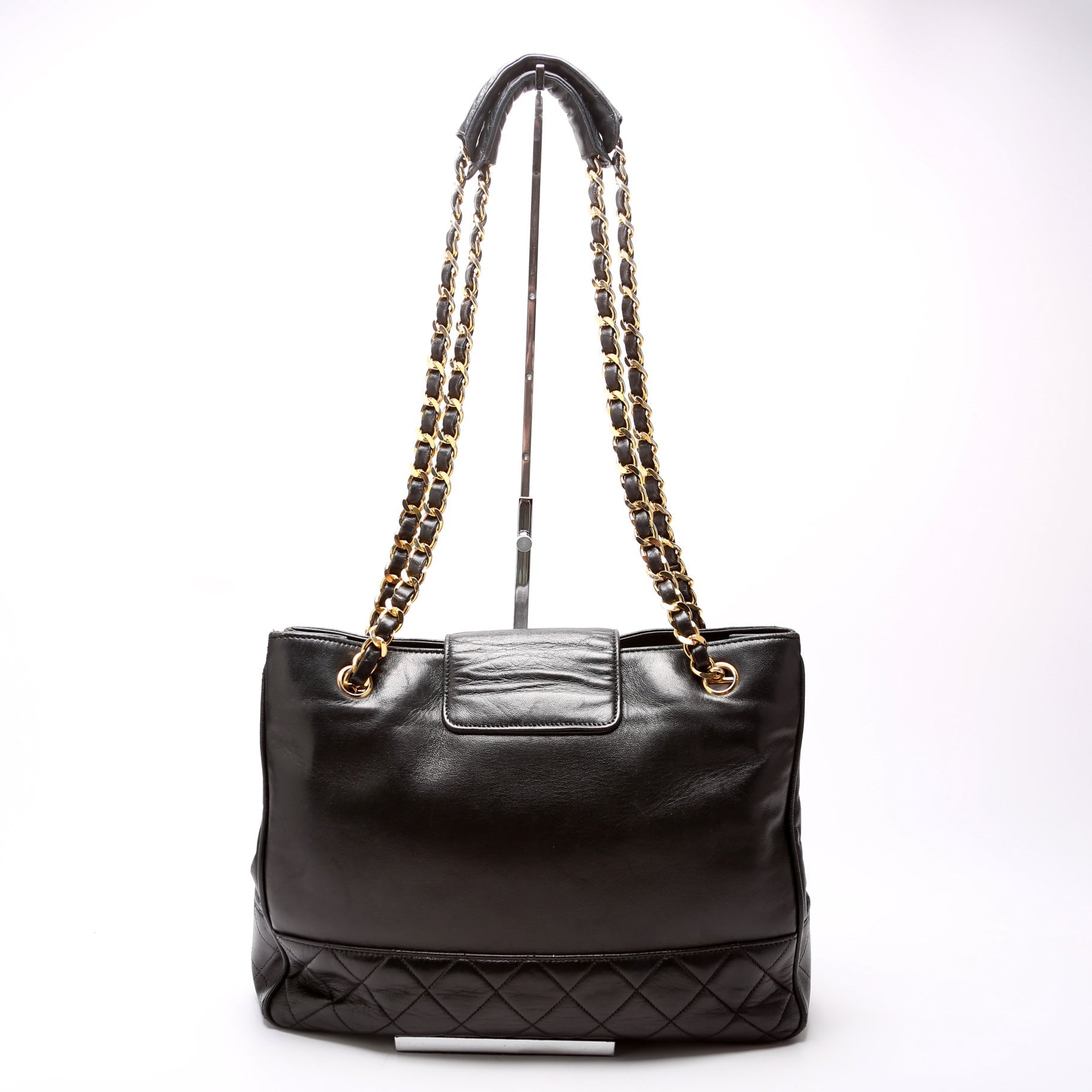 Chanel CC Quilted Lambskin Shopper 1M Black Tote Bag