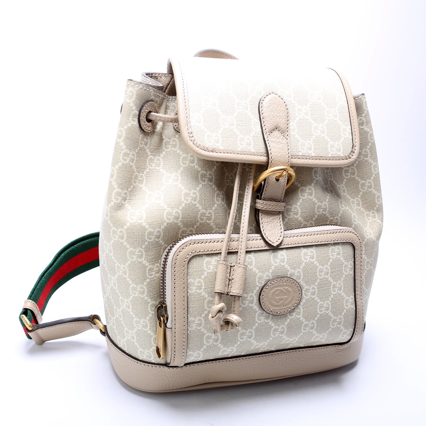 Gucci GG Supreme Buckle Backpack
