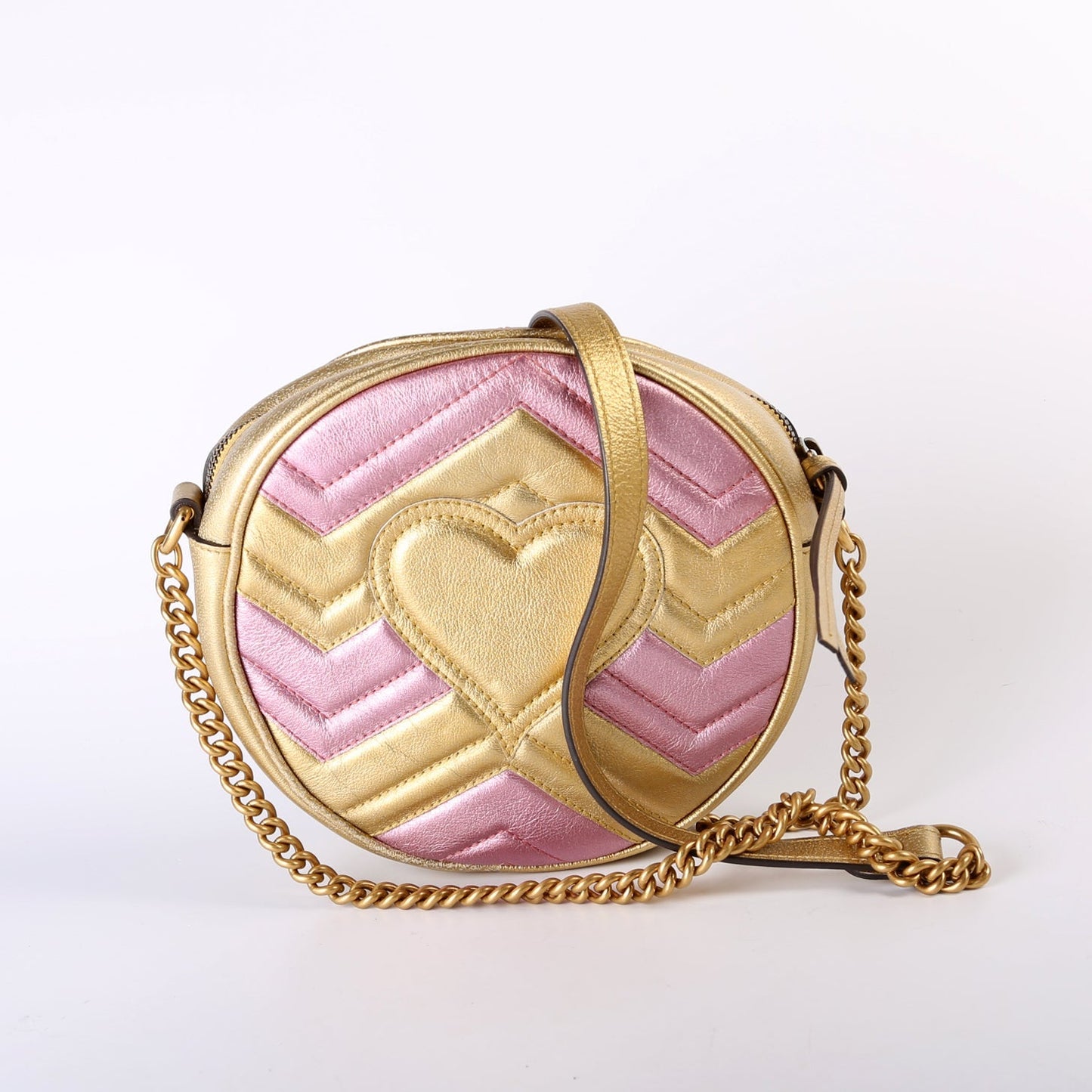 Gucci Marmont Round Pink Gold Mini Travel Bag