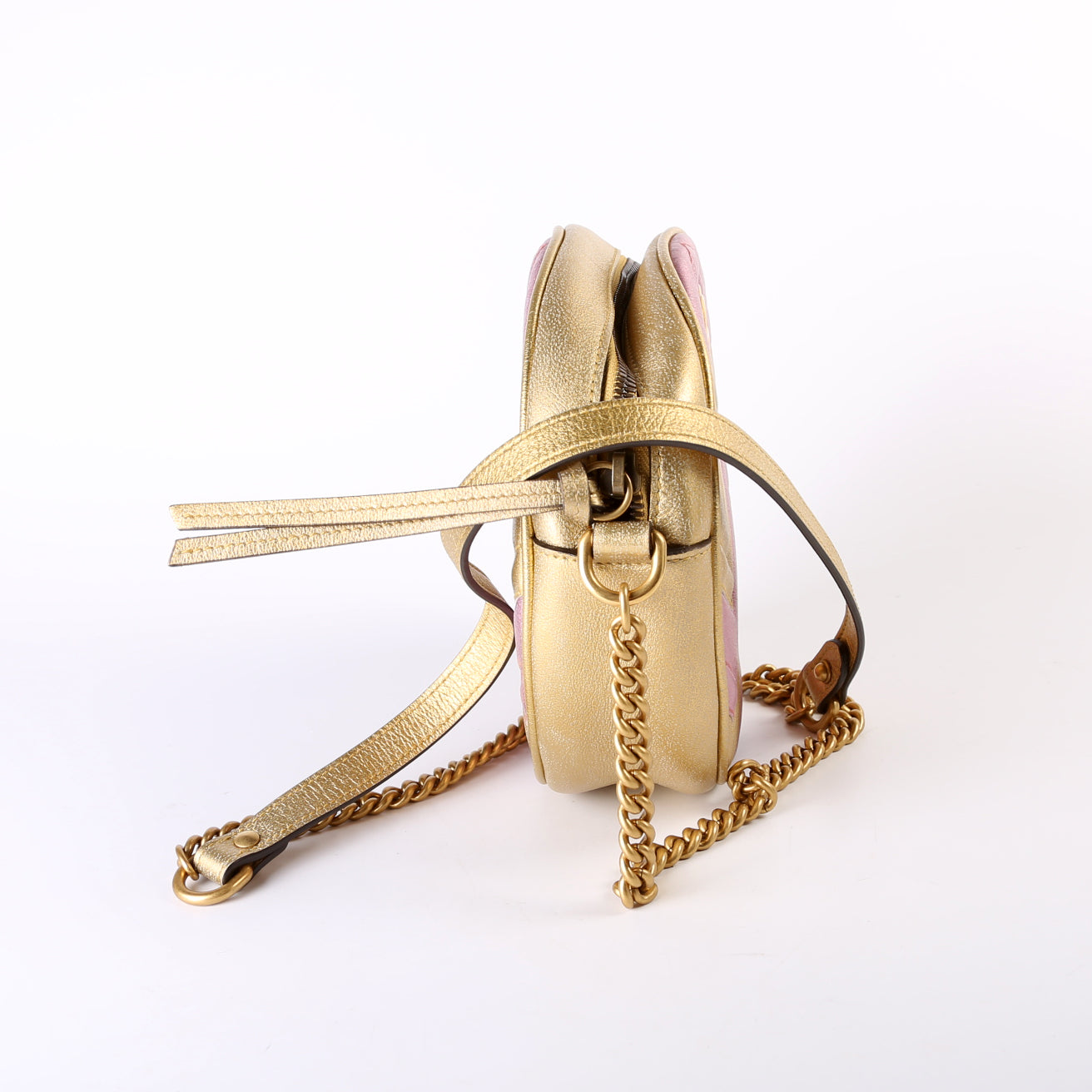 Gucci Marmont Round Pink Gold Mini Travel Bag