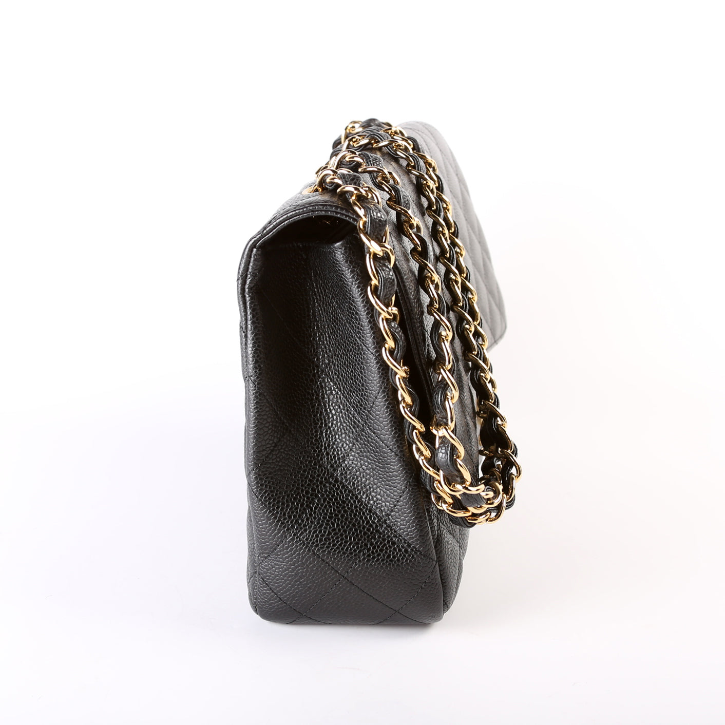 Chanel Classic Flap Jumbo Caviar 10-13M Black Handbag