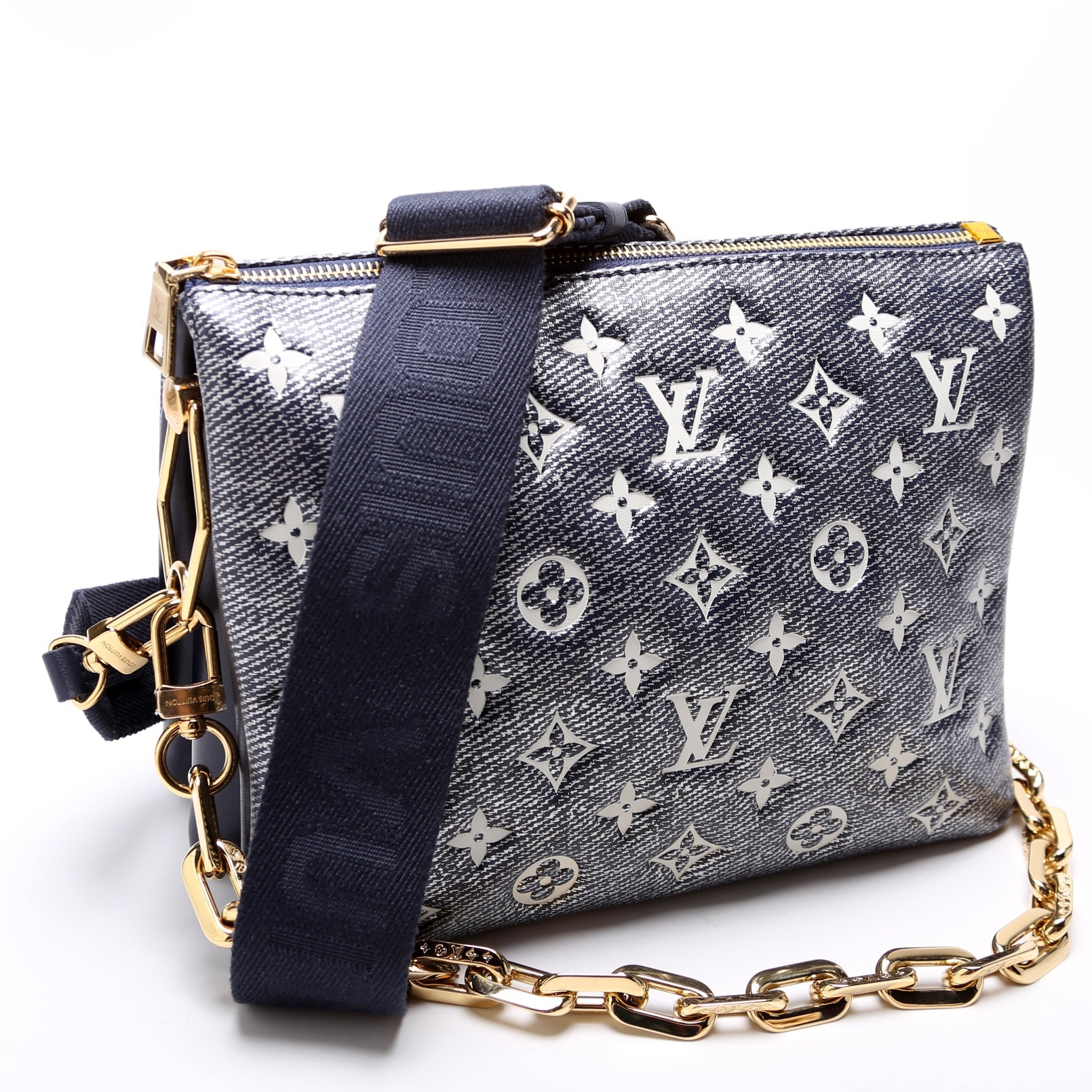 Louis Vuitton Coussin PM NM Denim Printed Lambskin Handbag
