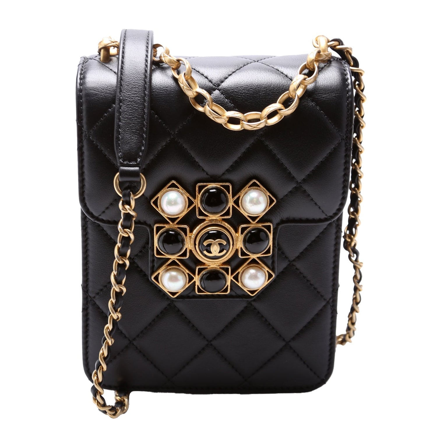 Chanel North South Flap Pearl Resin CC Handbag