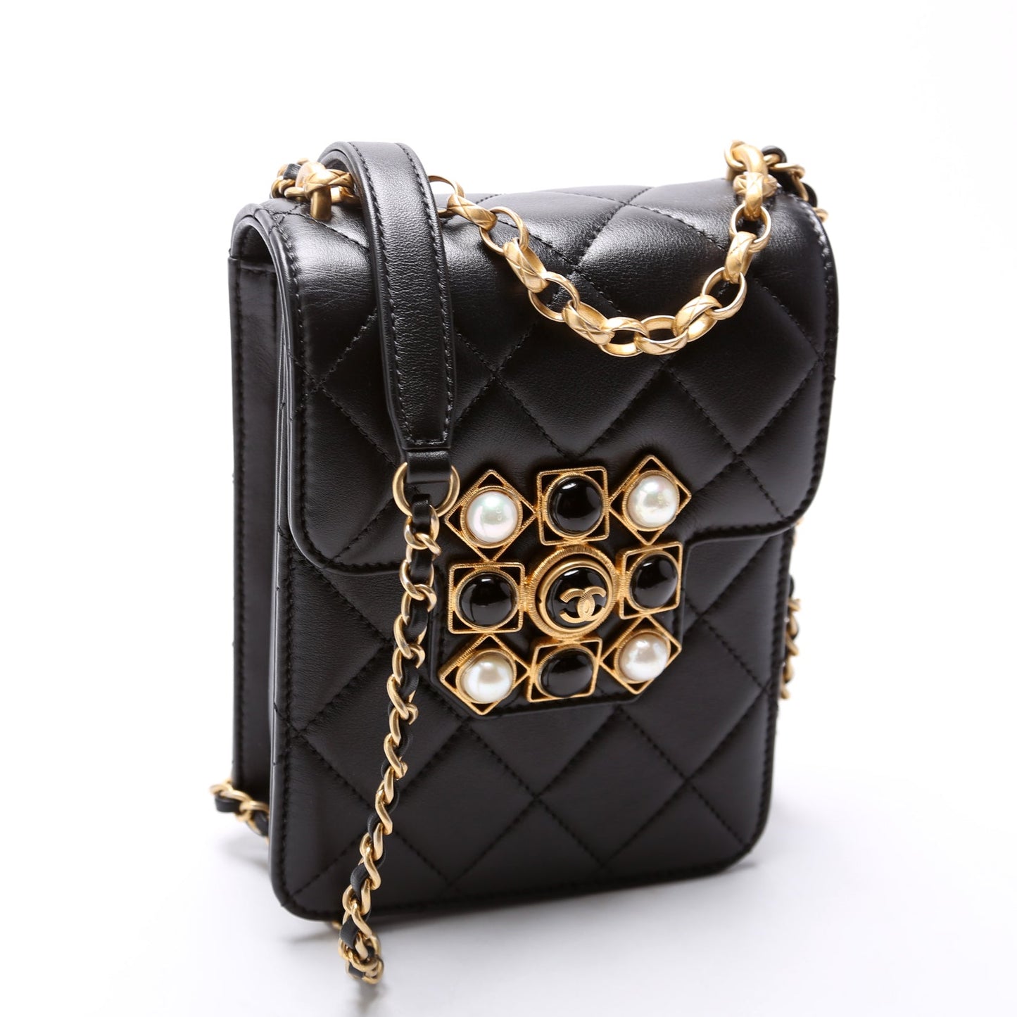 Chanel North South Flap Pearl Resin CC Handbag