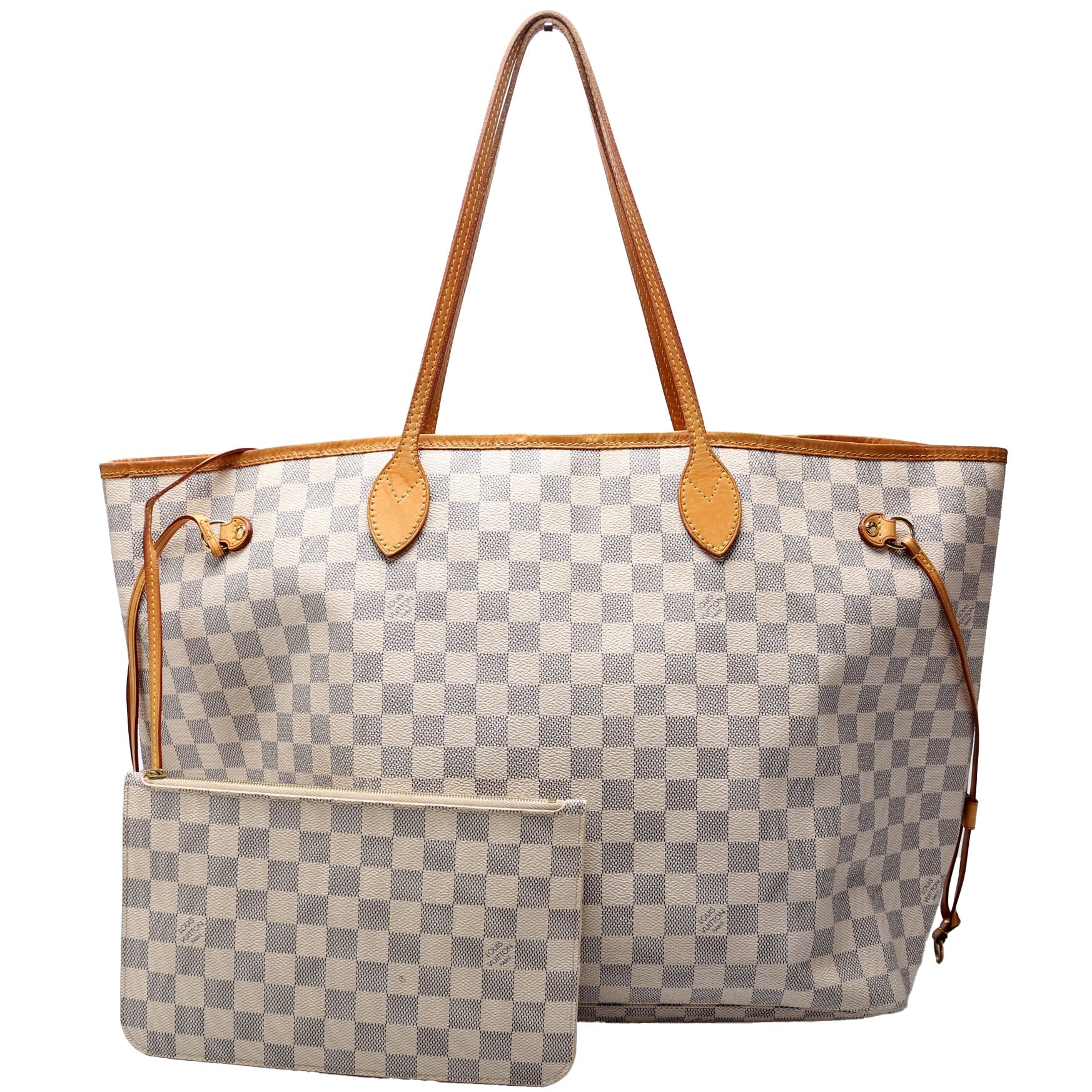Louis Vuitton Neverfull W GM Azur Damier Beige Wallet Case