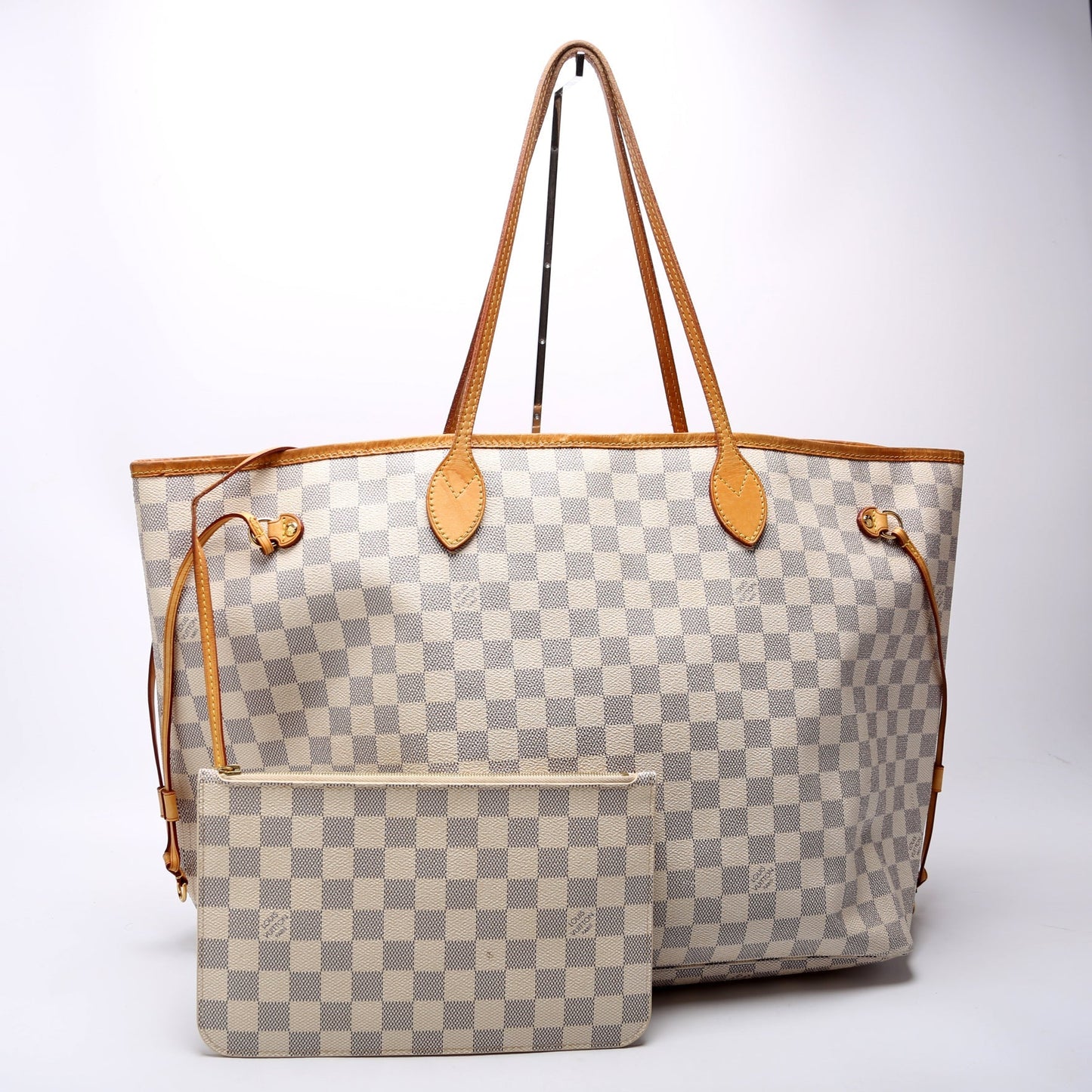 Louis Vuitton Neverfull W GM Azur Damier Beige Wallet Case