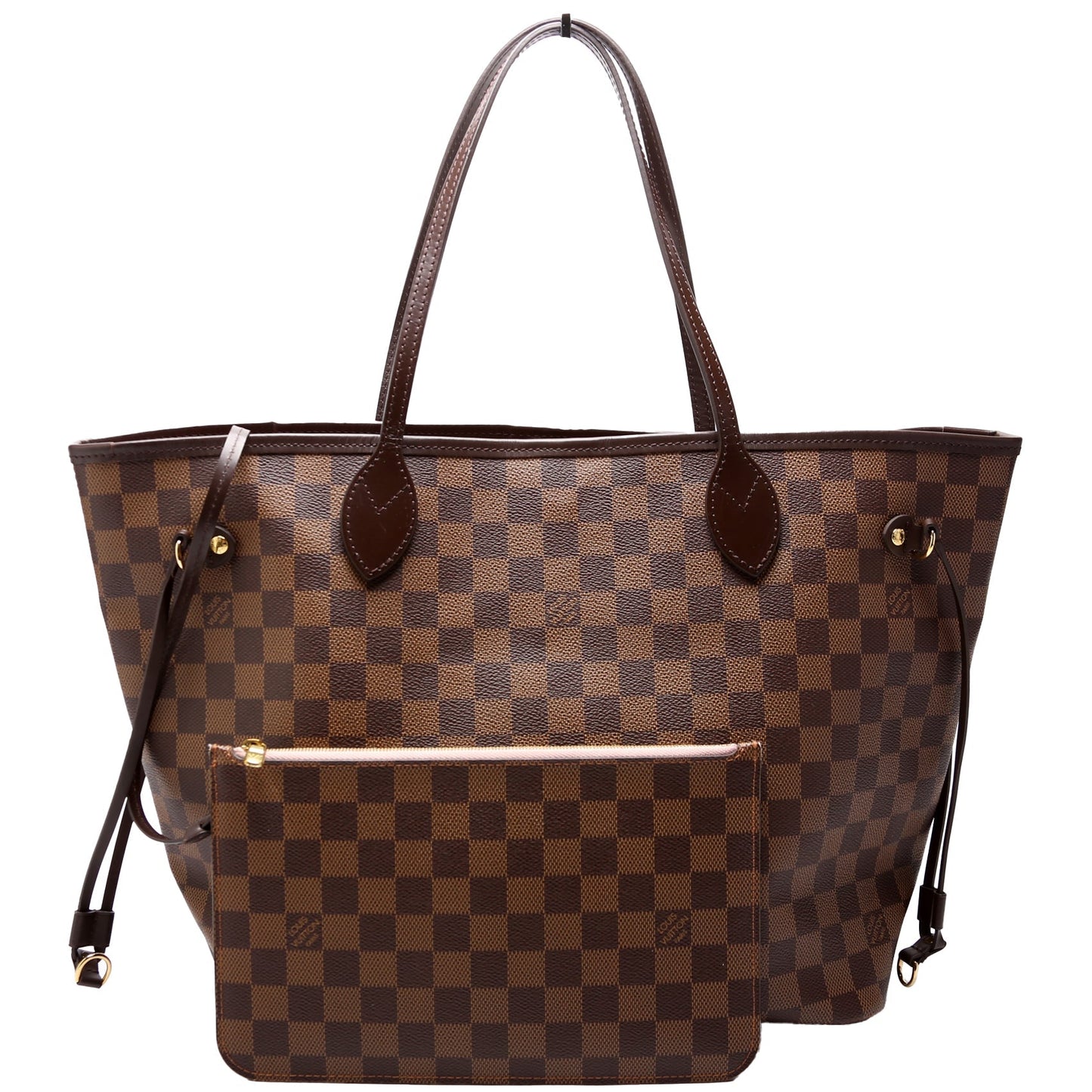 Louis Vuitton Neverfull W MM Ebene Damier Pink Wallet Case