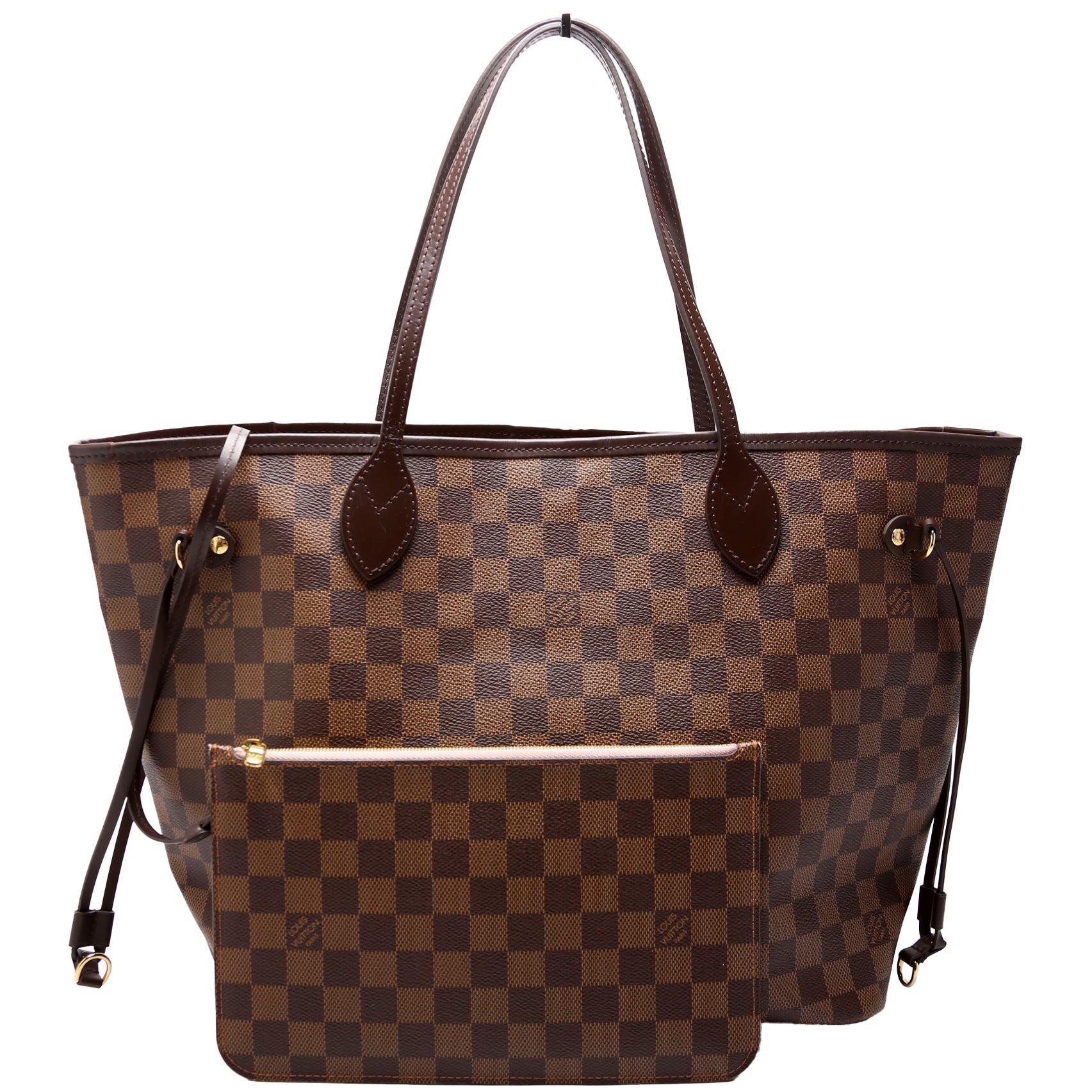 Louis Vuitton Neverfull W MM Ebene Damier Pink Wallet Case