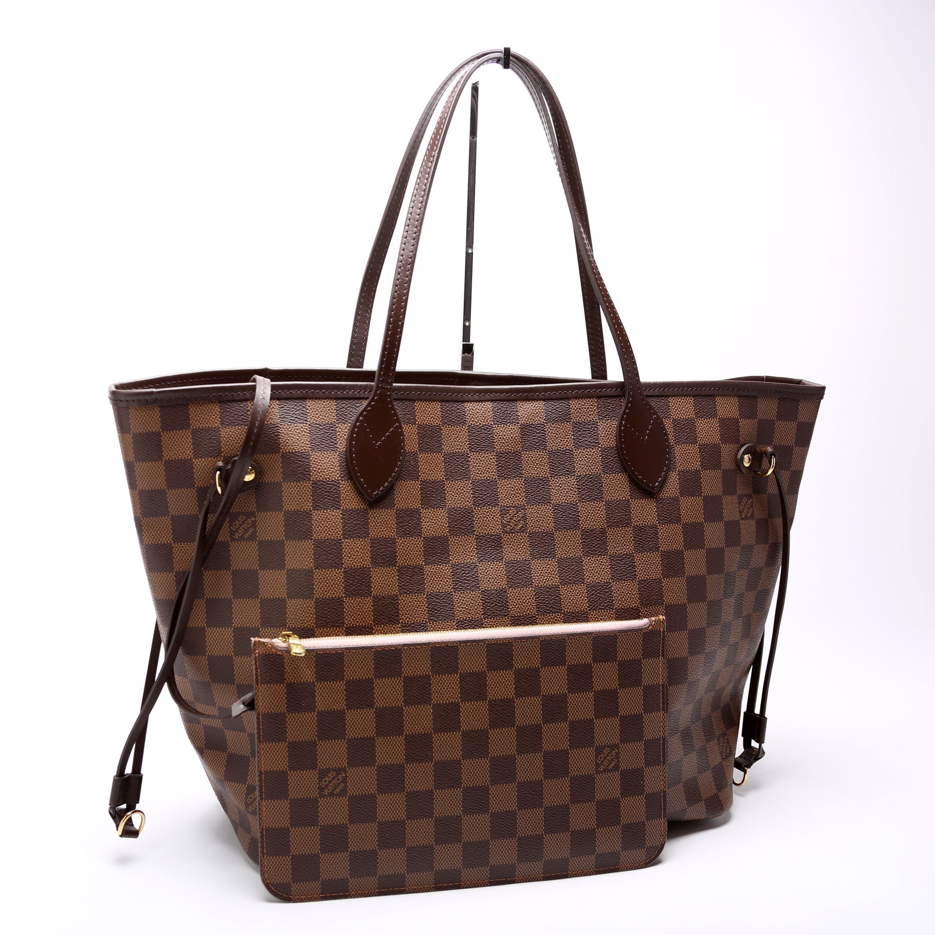 Louis Vuitton Neverfull W MM Ebene Damier Pink Wallet Case